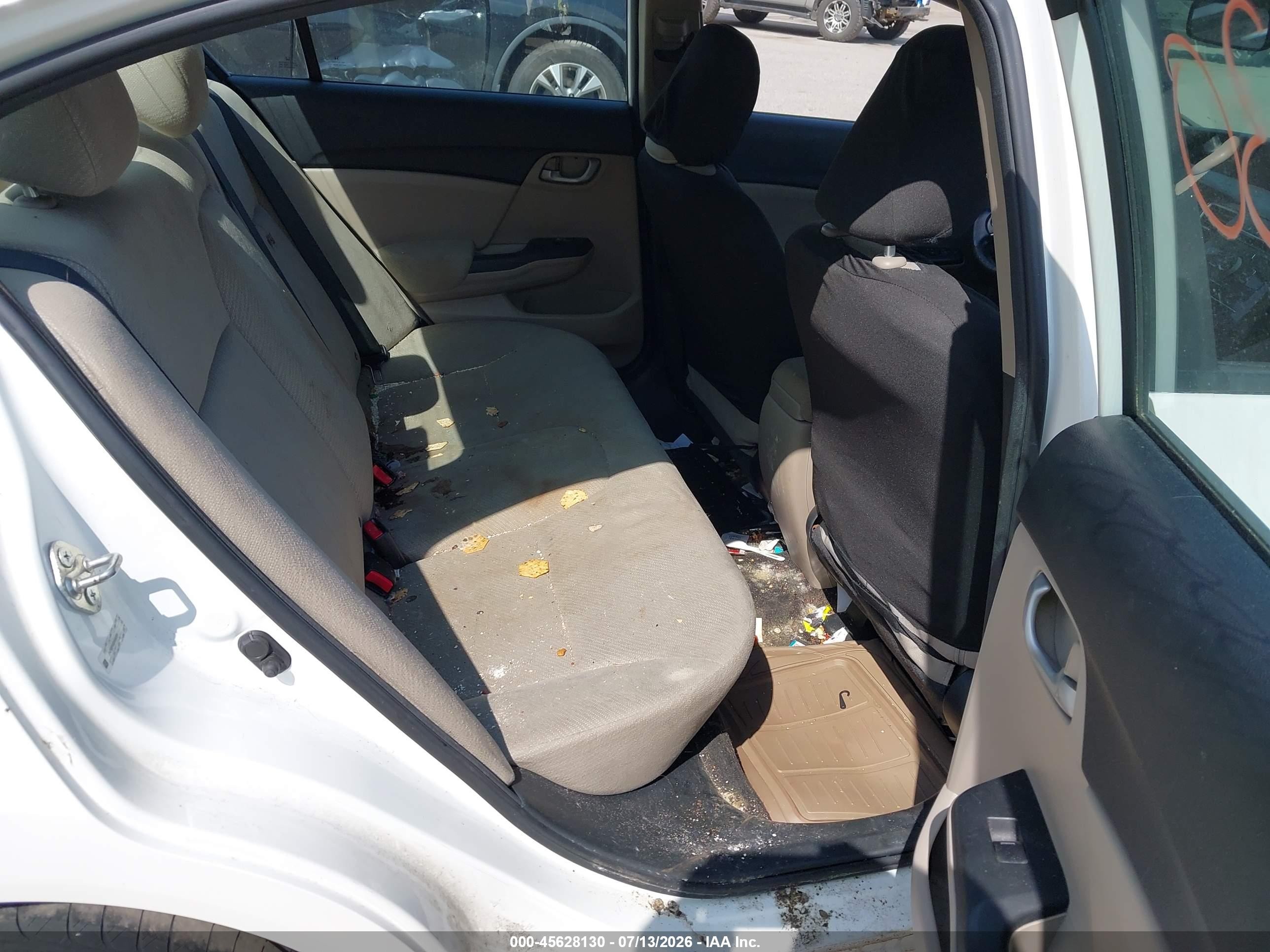 2013 Honda Civic Lx White vin: 2HGFB2F50DH560851