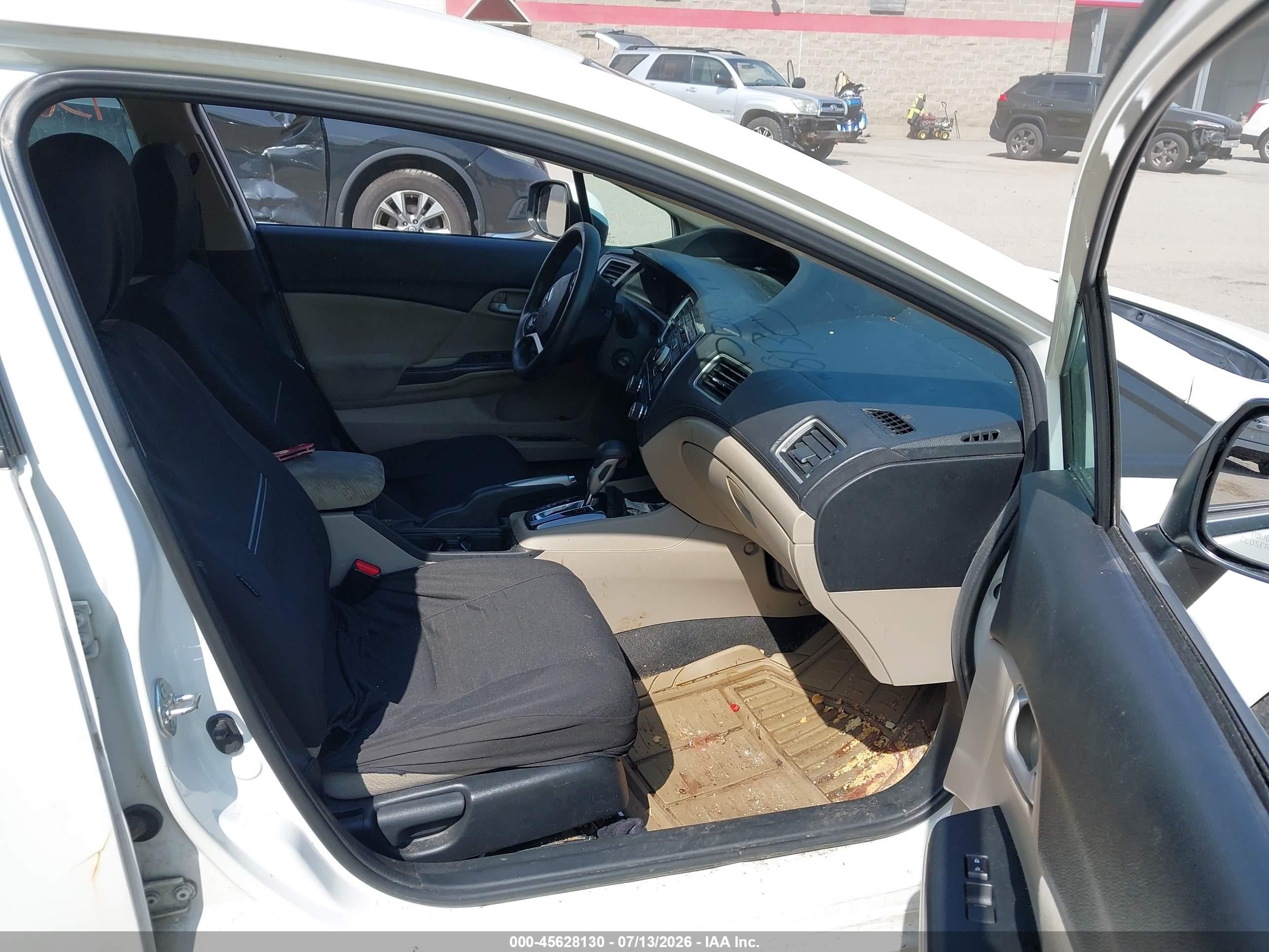 2013 Honda Civic Lx White vin: 2HGFB2F50DH560851