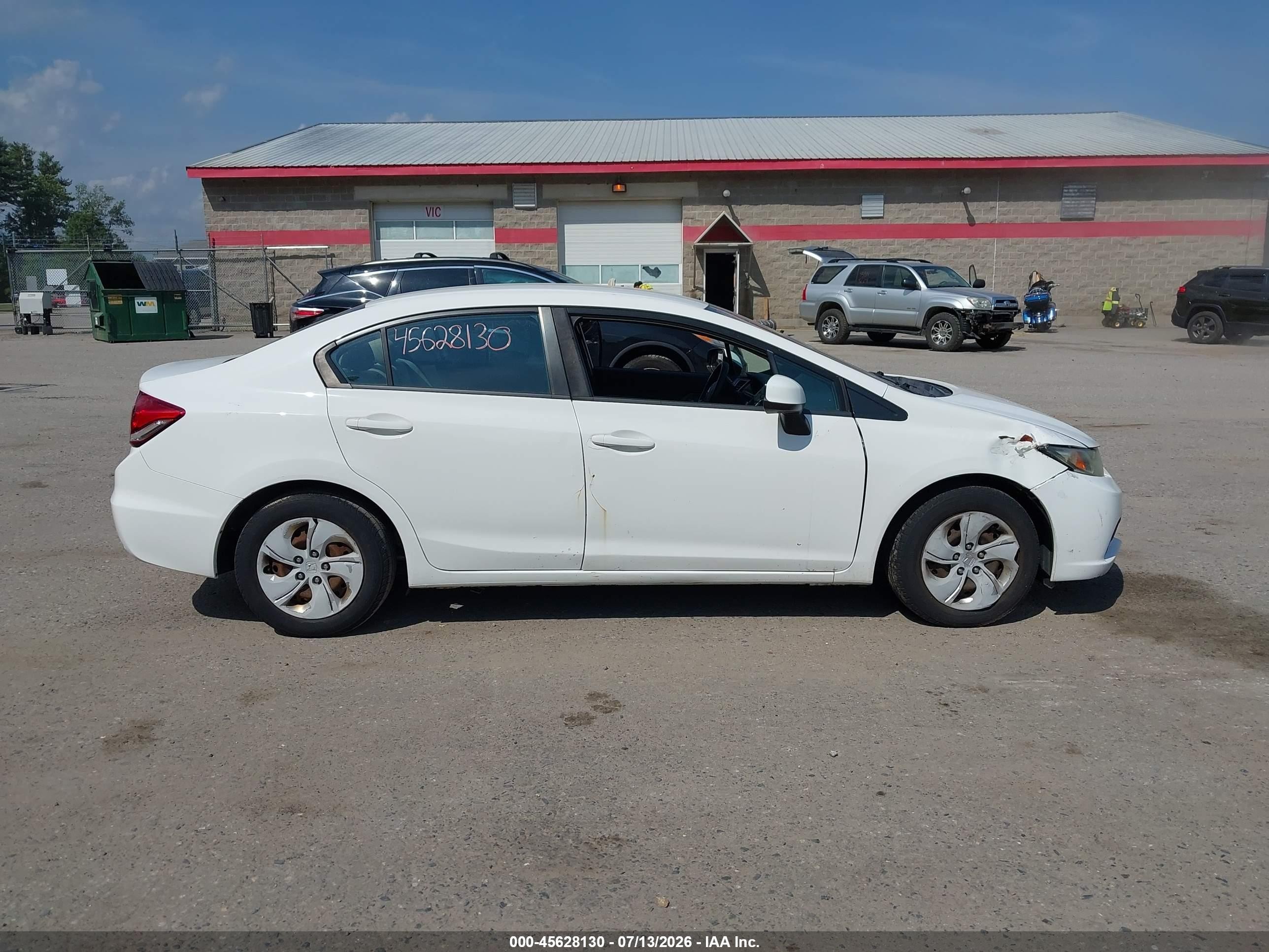 2013 Honda Civic Lx White vin: 2HGFB2F50DH560851