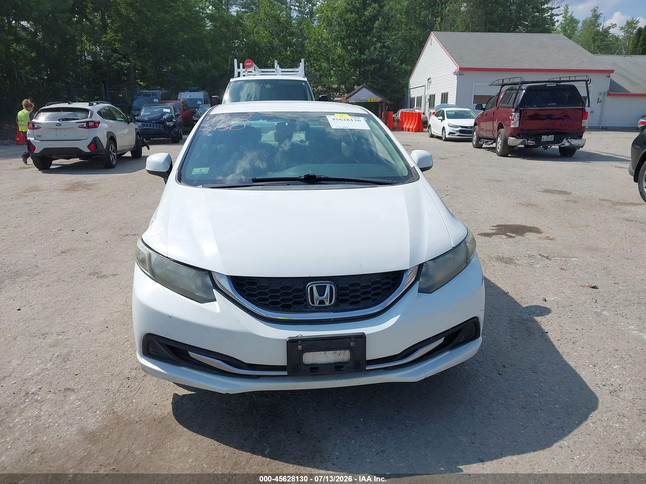 2013 Honda Civic Lx White vin: 2HGFB2F50DH560851