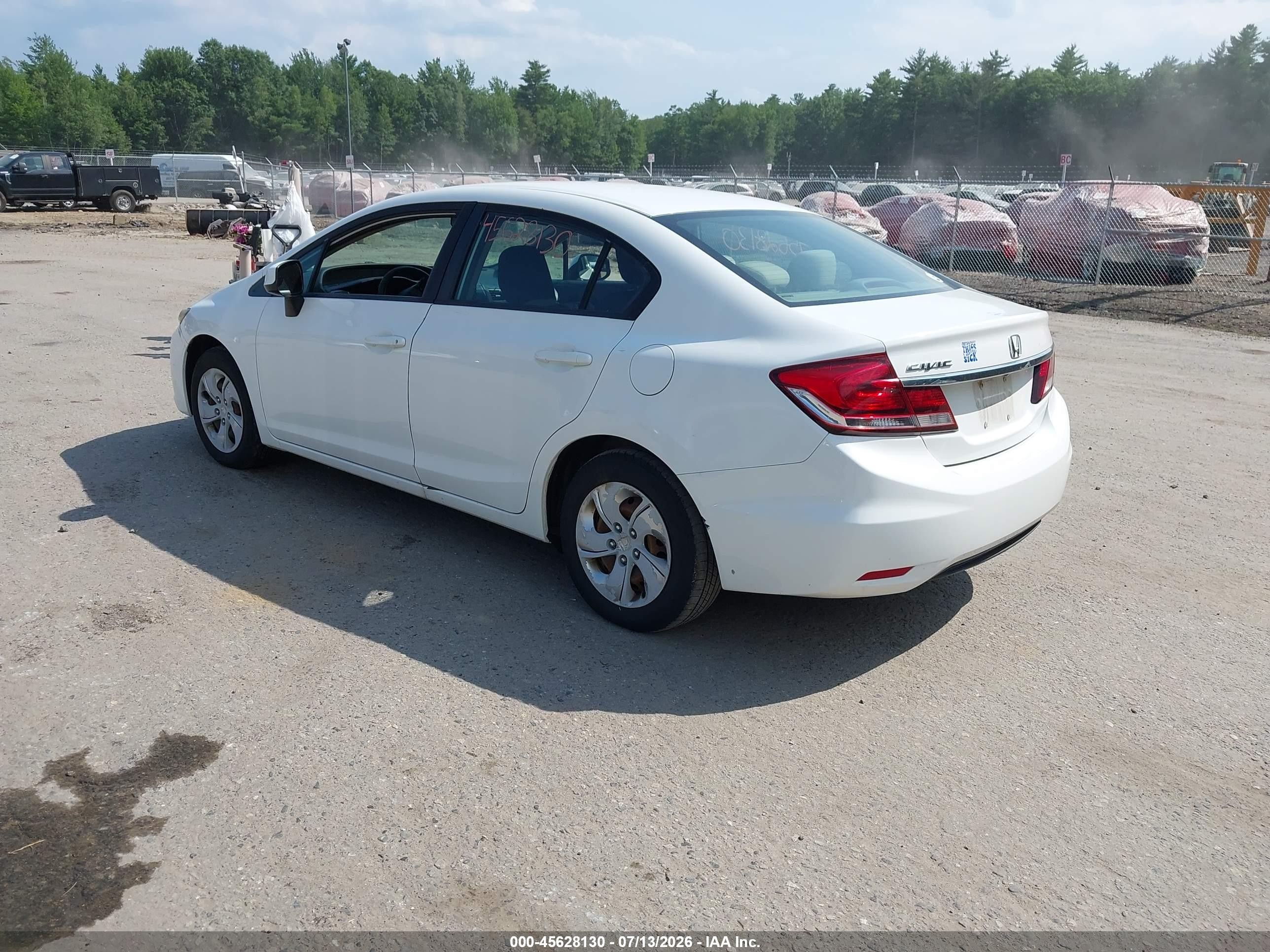 2013 Honda Civic Lx White vin: 2HGFB2F50DH560851