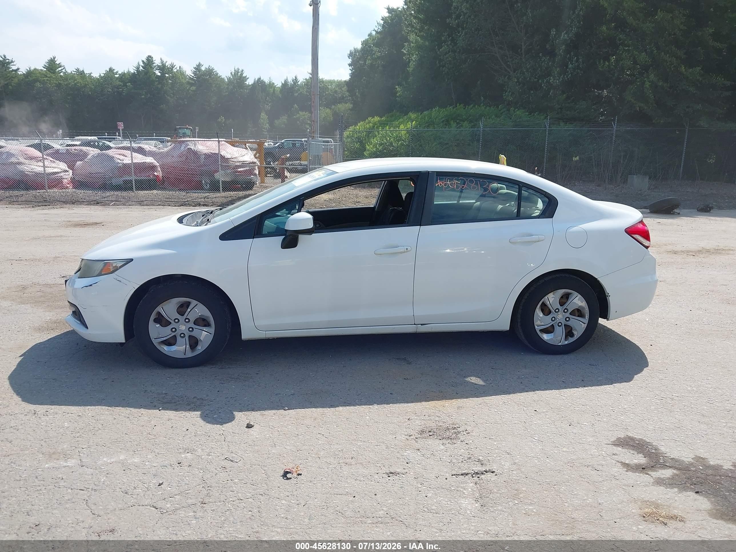 2013 Honda Civic Lx White vin: 2HGFB2F50DH560851