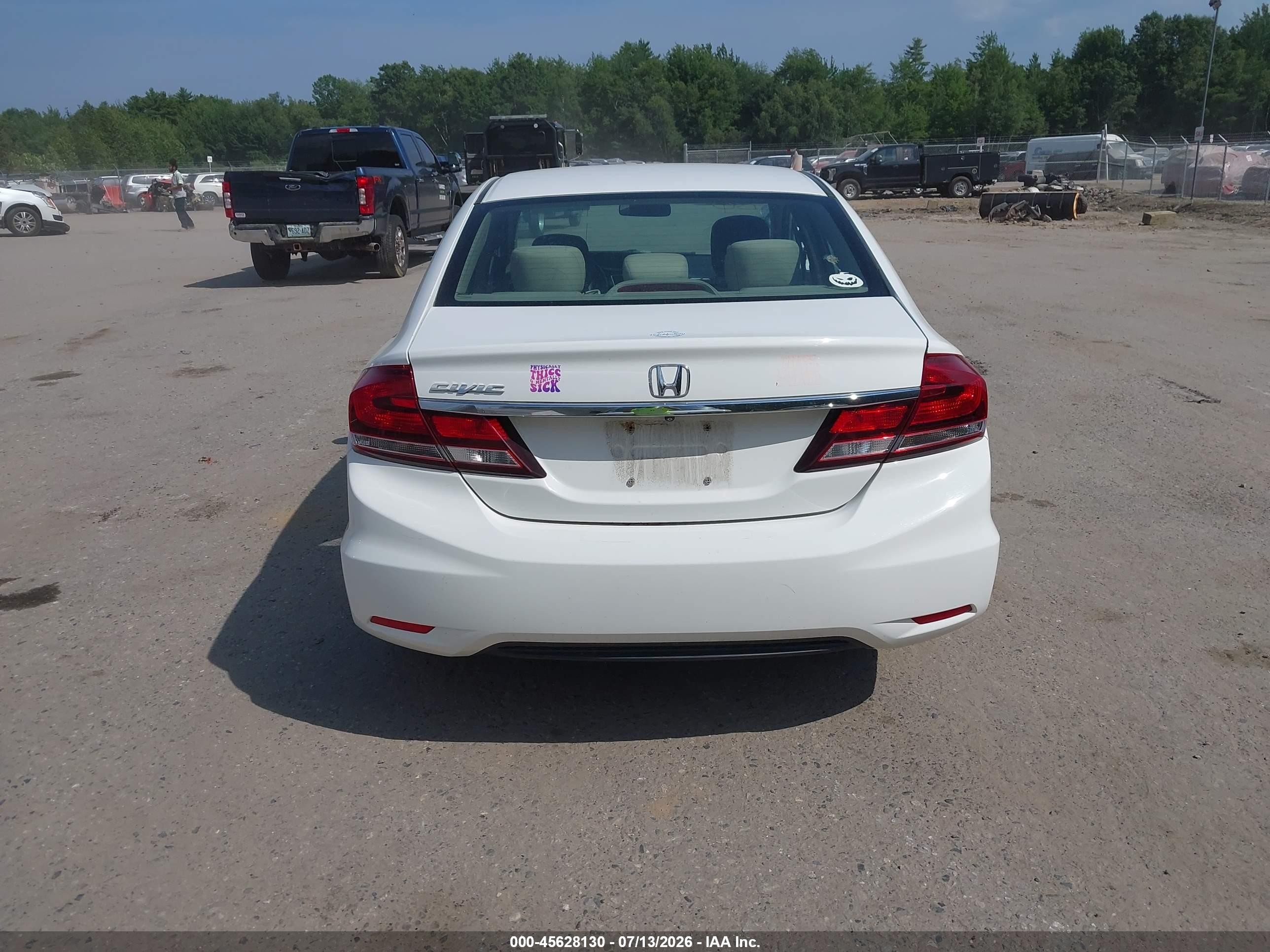 2013 Honda Civic Lx White vin: 2HGFB2F50DH560851