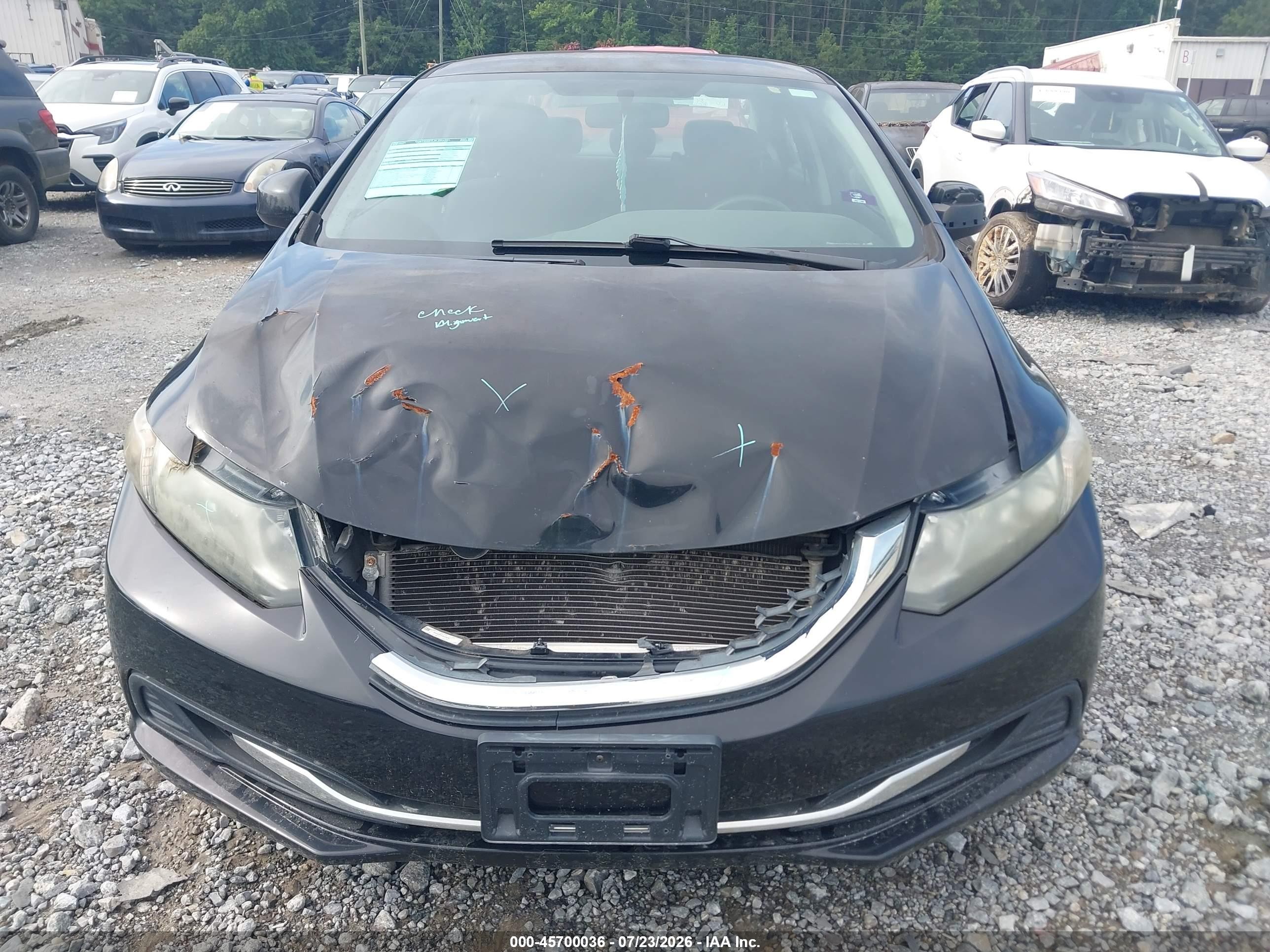 2013 Honda Civic Lx Black vin: 2HGFB2F50DH566181