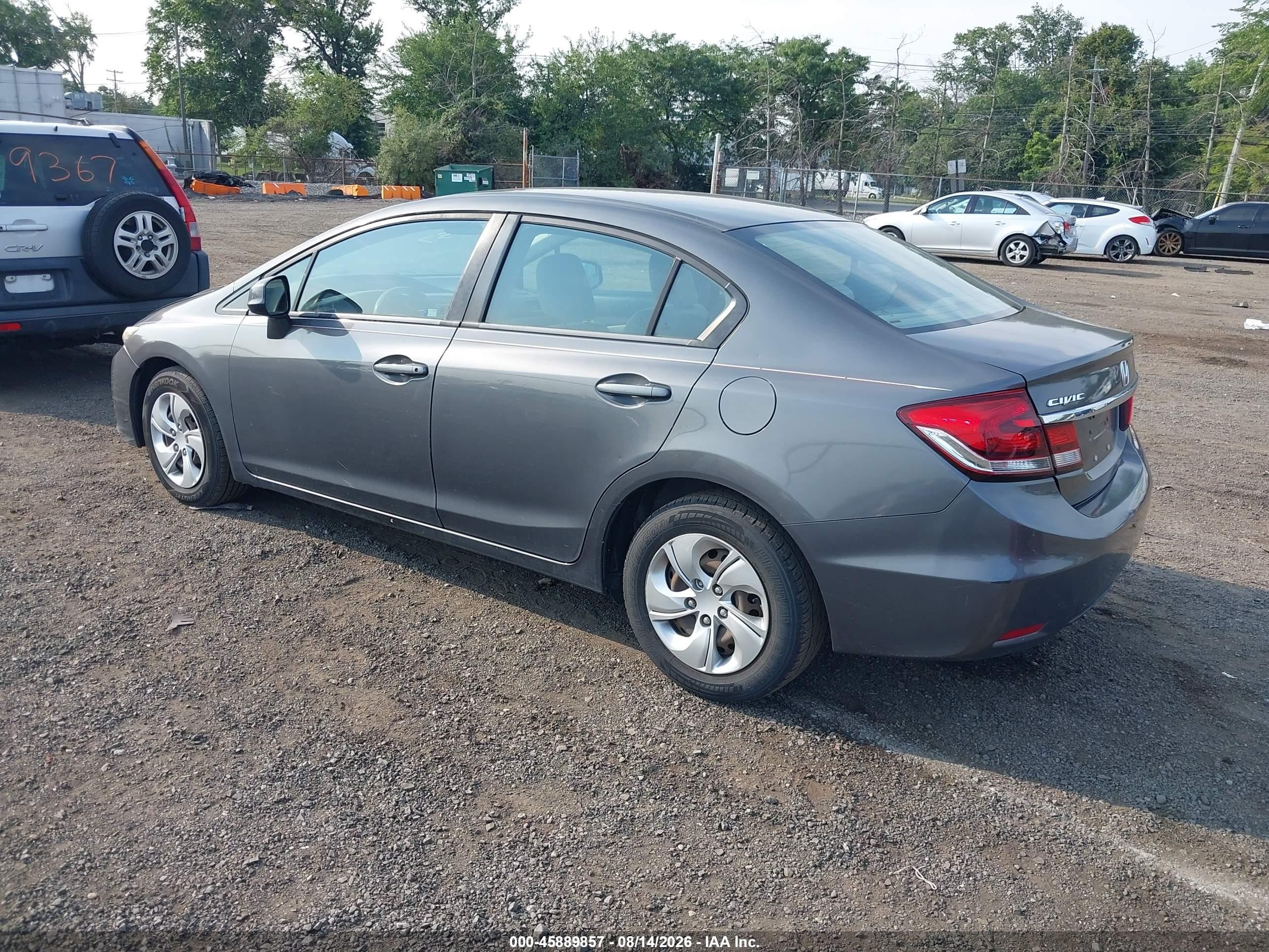 2013 Honda Civic Lx Gray vin: 2HGFB2F50DH576208