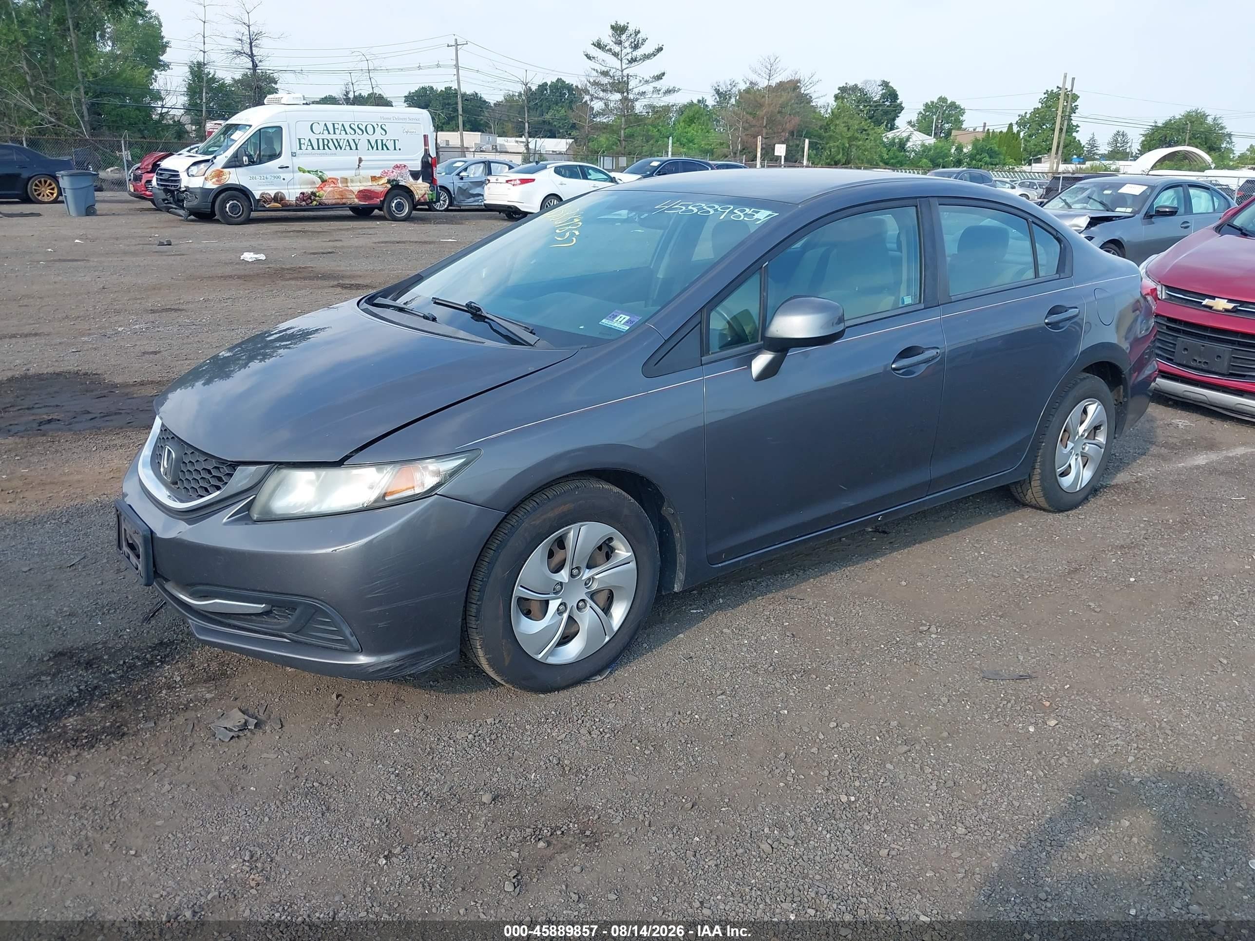 2013 Honda Civic Lx Gray vin: 2HGFB2F50DH576208