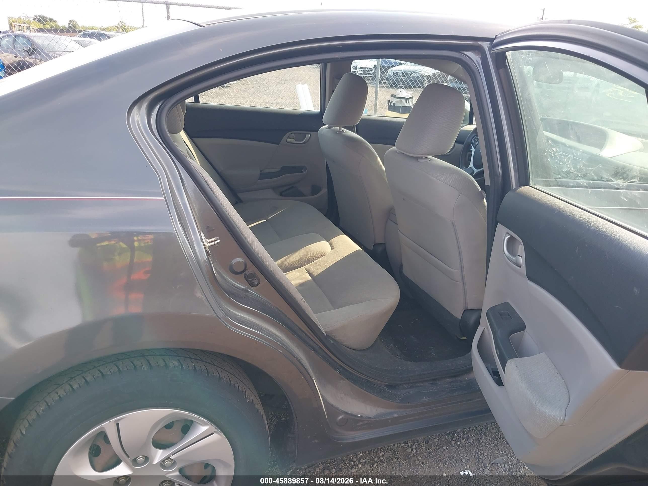 2013 Honda Civic Lx Gray vin: 2HGFB2F50DH576208