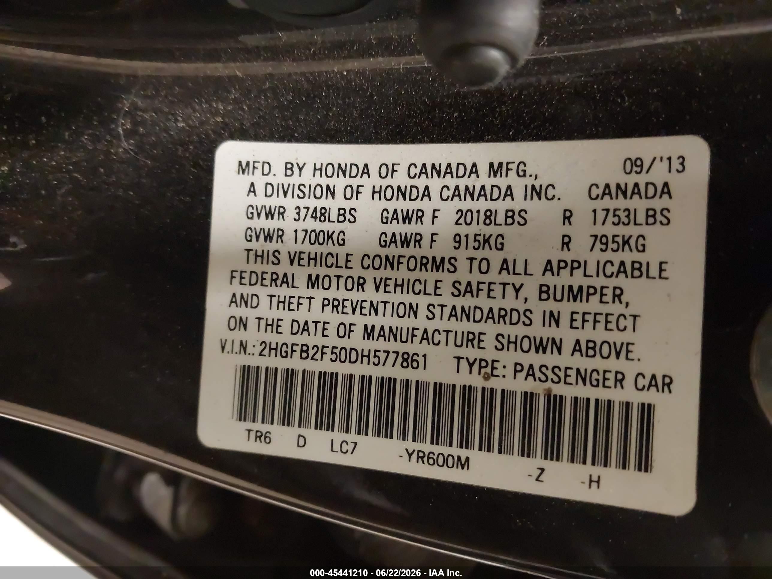 2013 Honda Civic Lx Brown vin: 2HGFB2F50DH577861