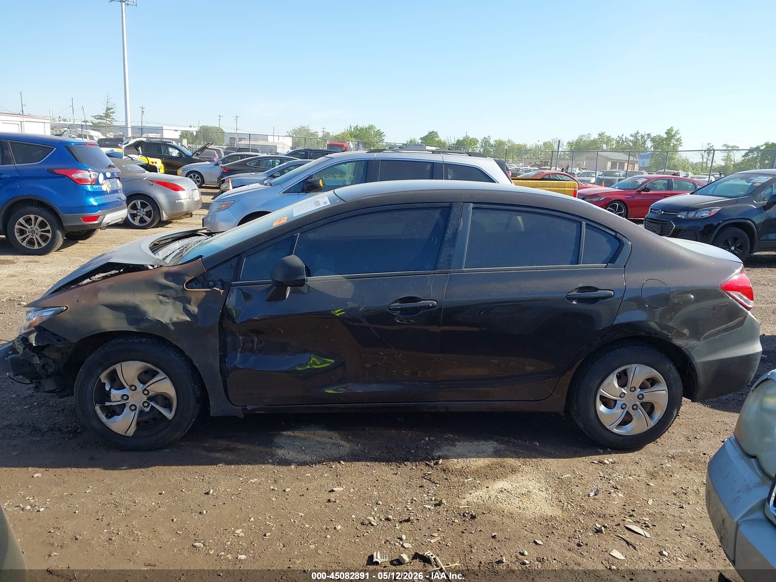 2013 Honda Civic Lx Black vin: 2HGFB2F50DH582820