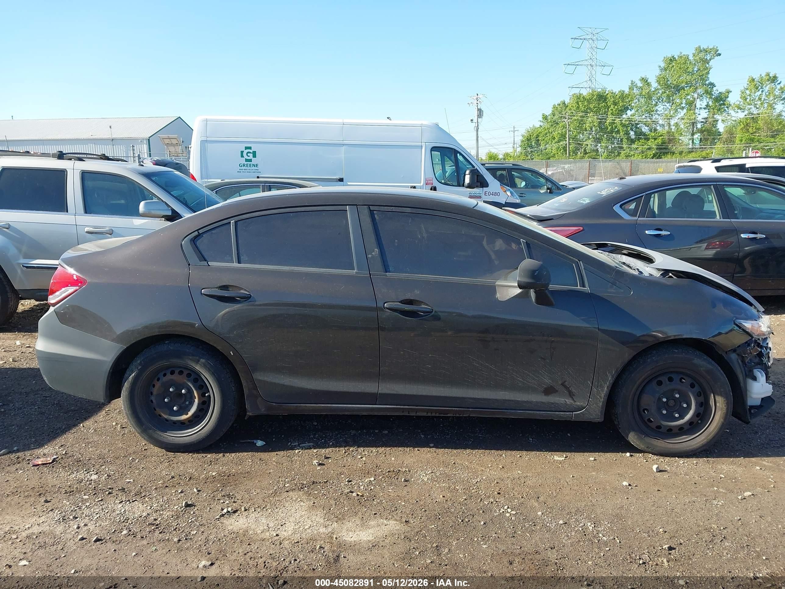 2013 Honda Civic Lx Black vin: 2HGFB2F50DH582820