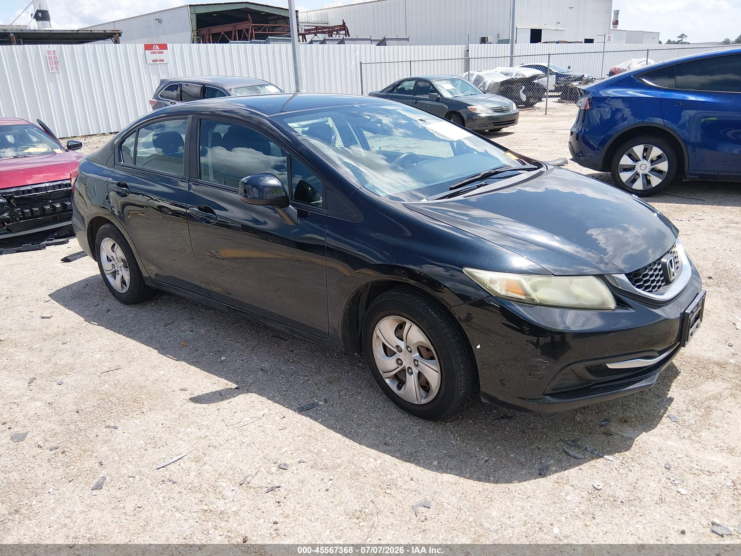 2013 Honda Civic Lx Black vin: 2HGFB2F50DH584325