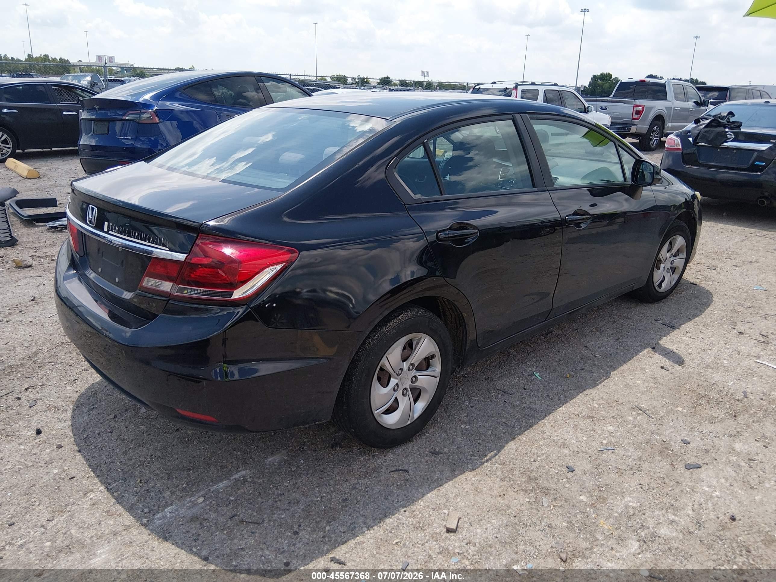 2013 Honda Civic Lx Black vin: 2HGFB2F50DH584325
