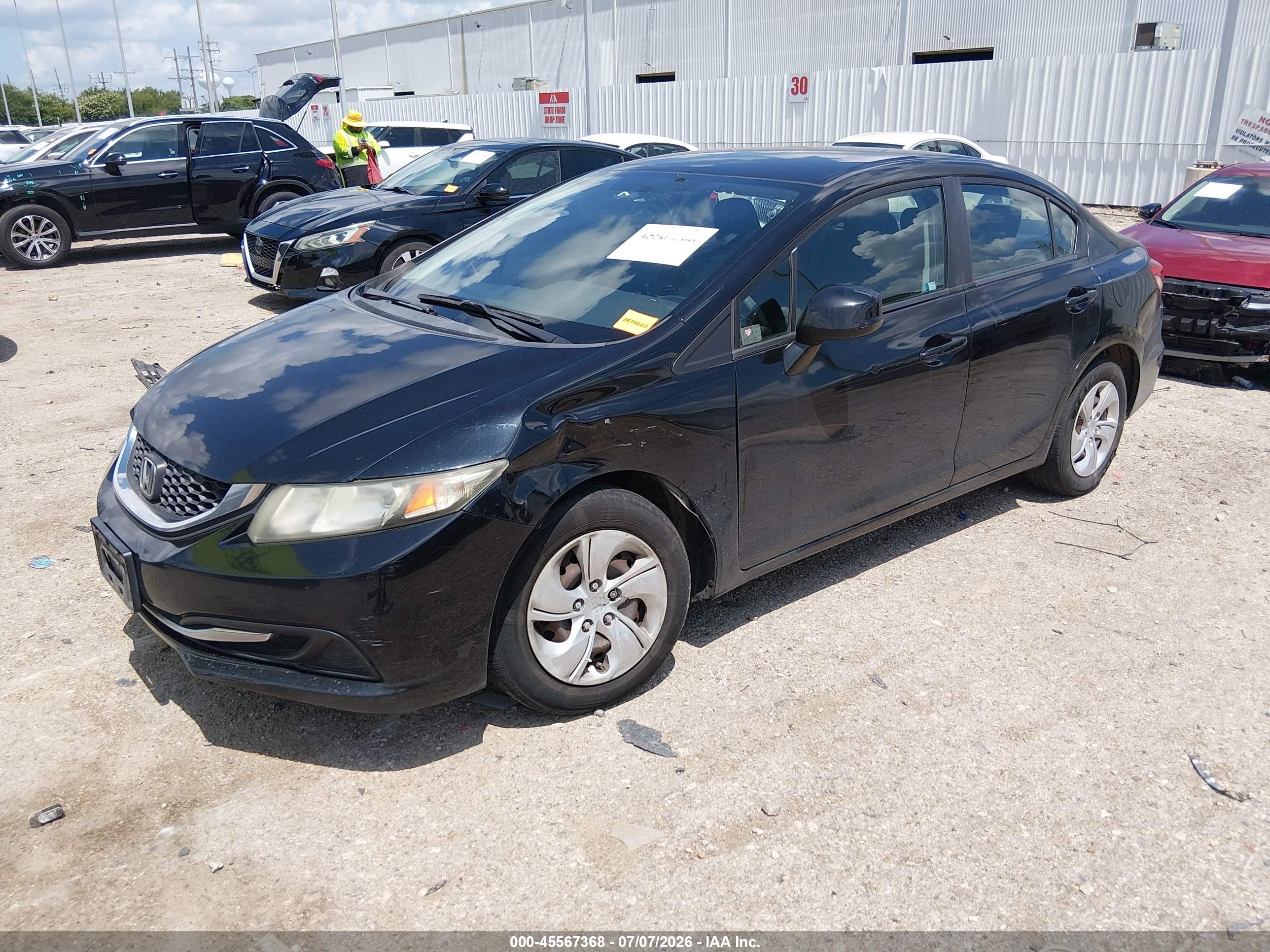 2013 Honda Civic Lx Black vin: 2HGFB2F50DH584325
