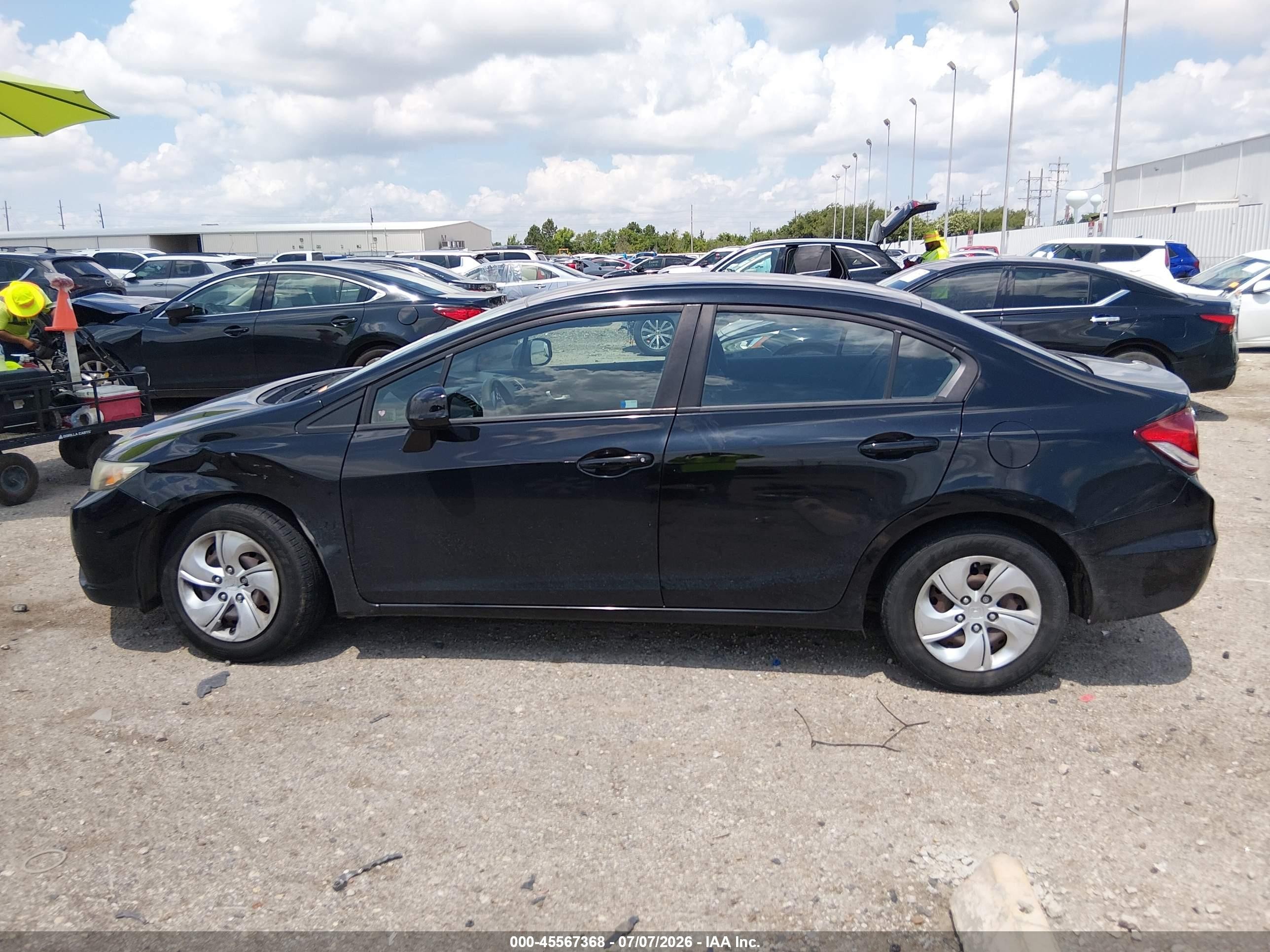 2013 Honda Civic Lx Black vin: 2HGFB2F50DH584325