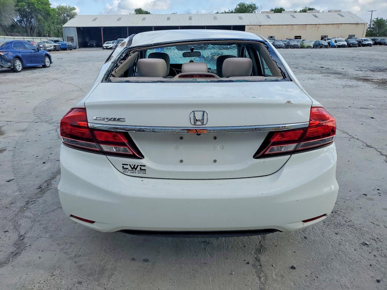 2013 Honda Civic Lx White vin: 2HGFB2F50DH590870