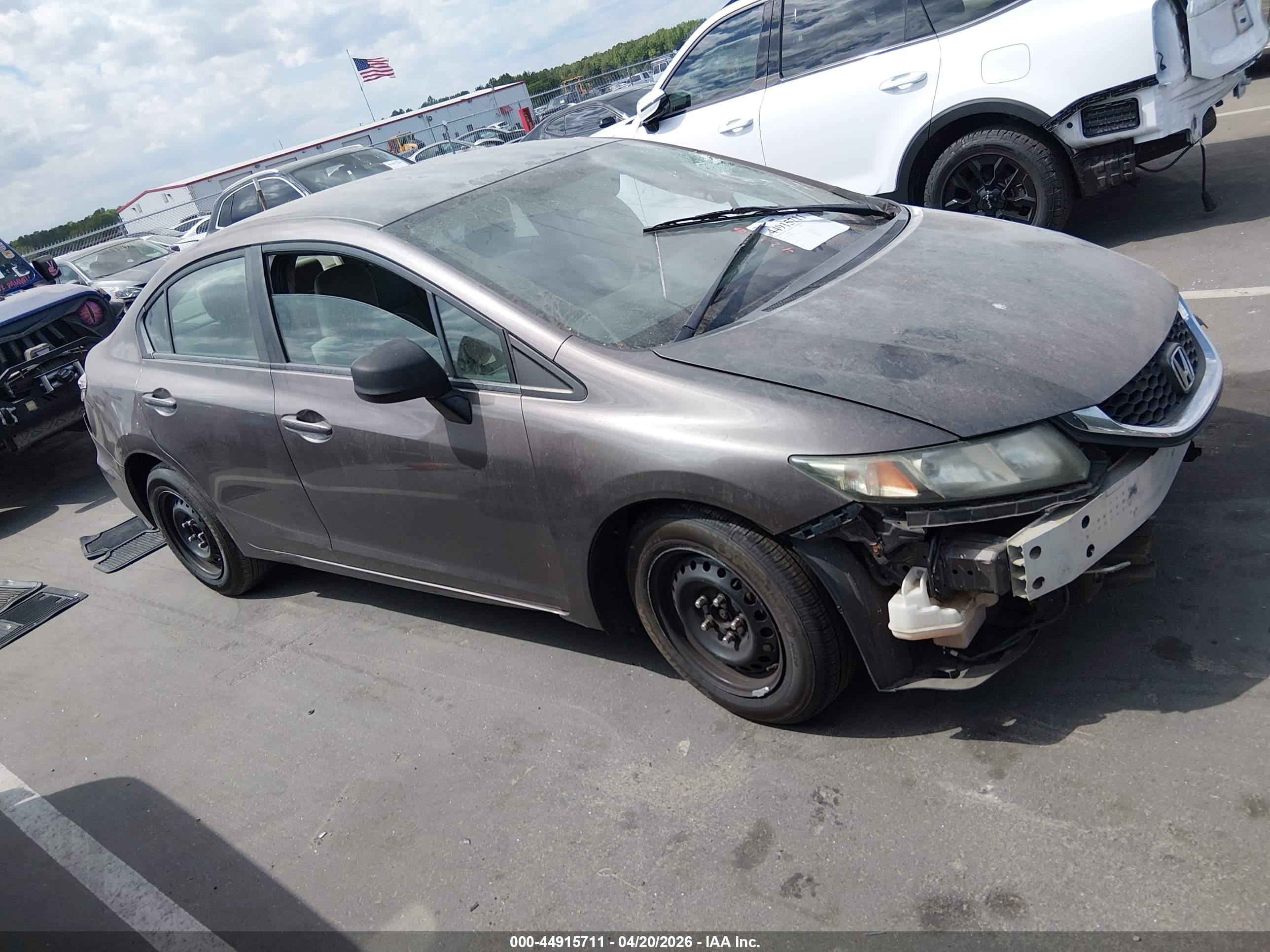 2013 Honda Civic Lx Gray vin: 2HGFB2F50DH591615