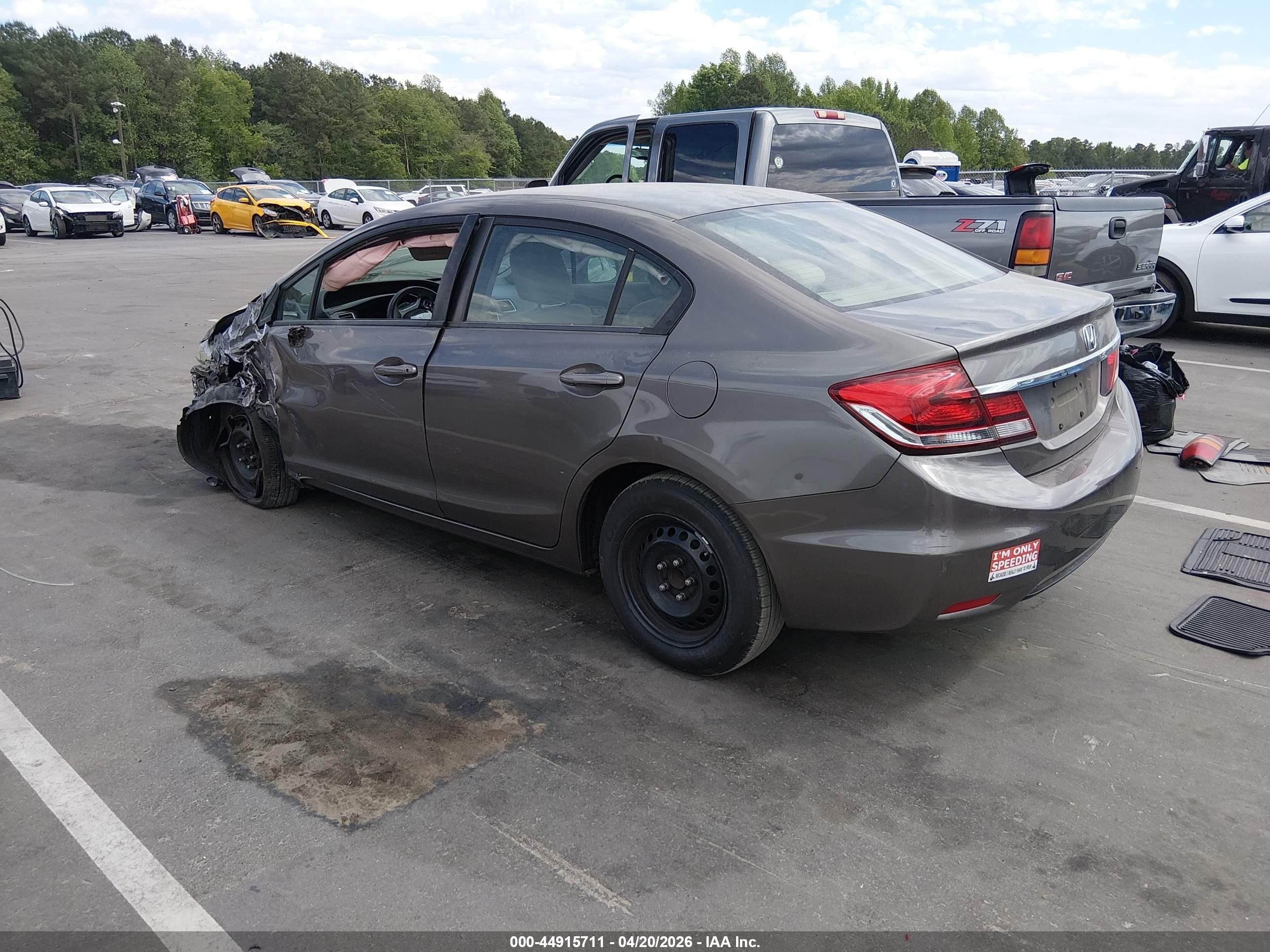 2013 Honda Civic Lx Gray vin: 2HGFB2F50DH591615