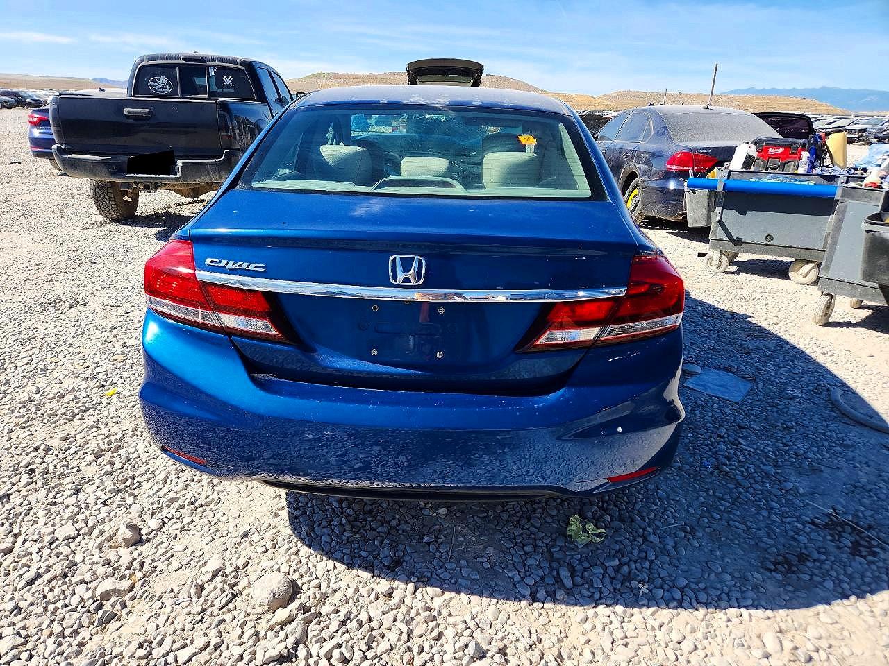 2013 Honda Civic Lx Blue vin: 2HGFB2F50DH592053