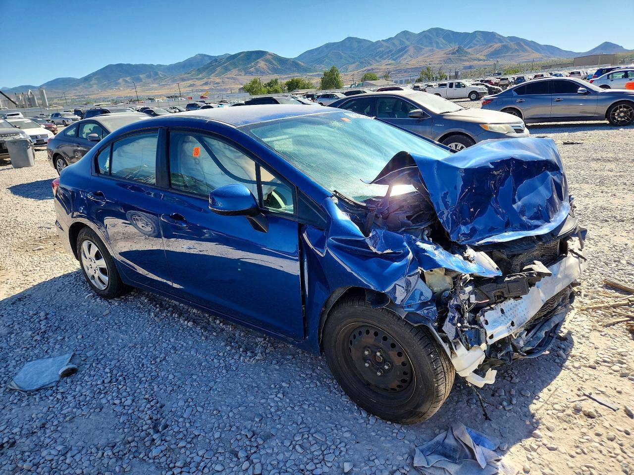 2013 Honda Civic Lx Blue vin: 2HGFB2F50DH592053