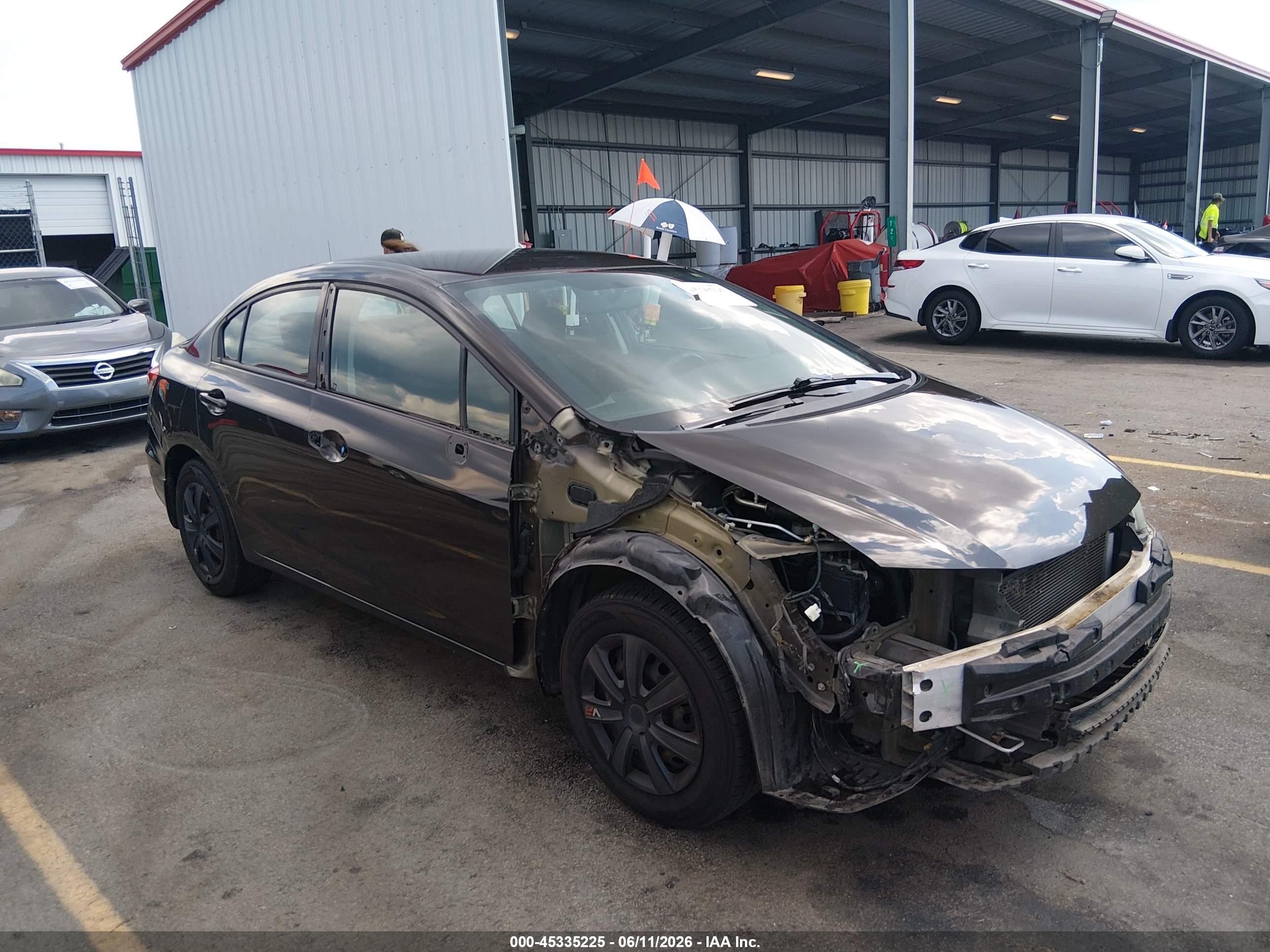 2013 Honda Civic Lx Brown vin: 2HGFB2F50DH595308