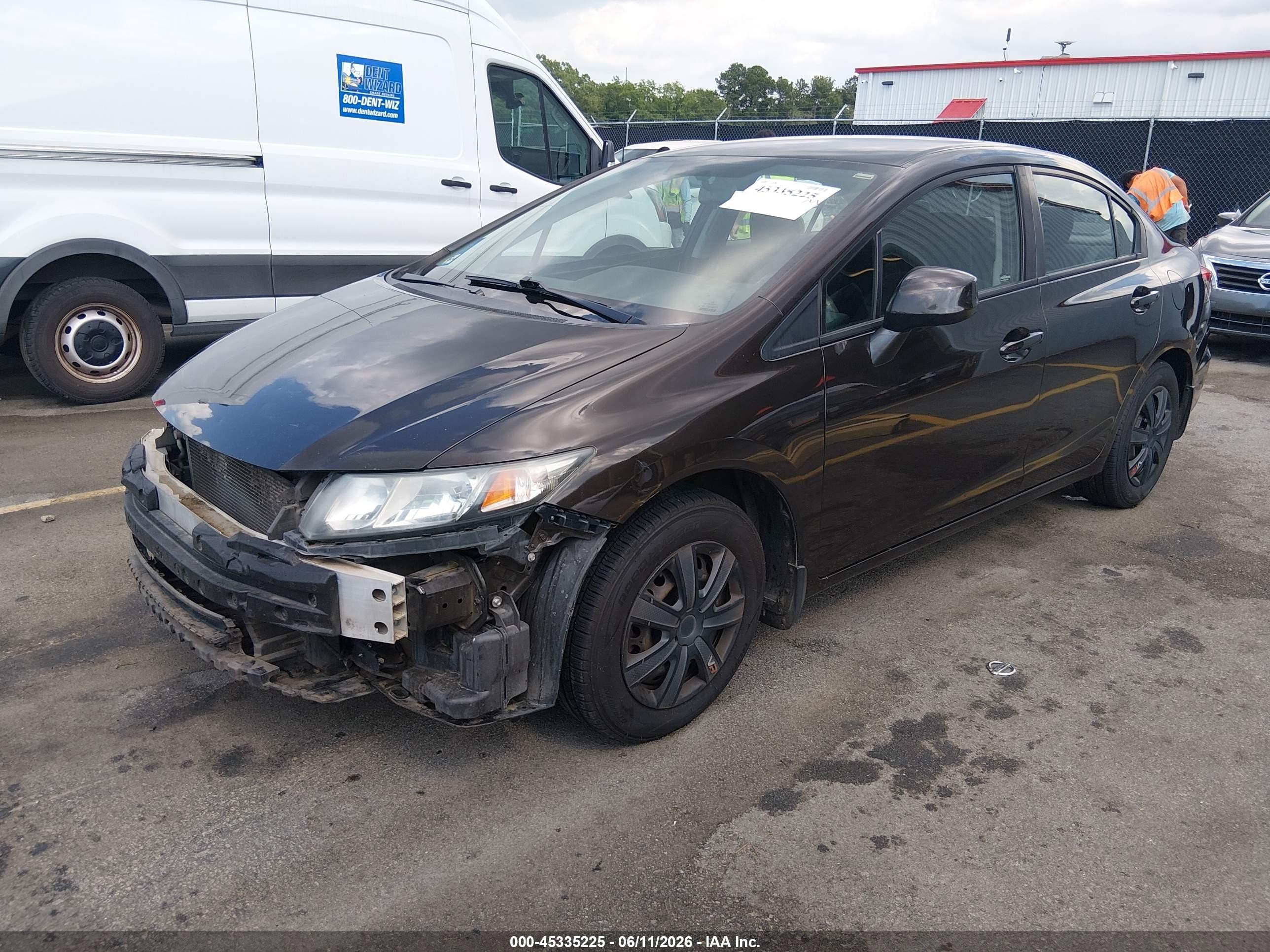 2013 Honda Civic Lx Brown vin: 2HGFB2F50DH595308