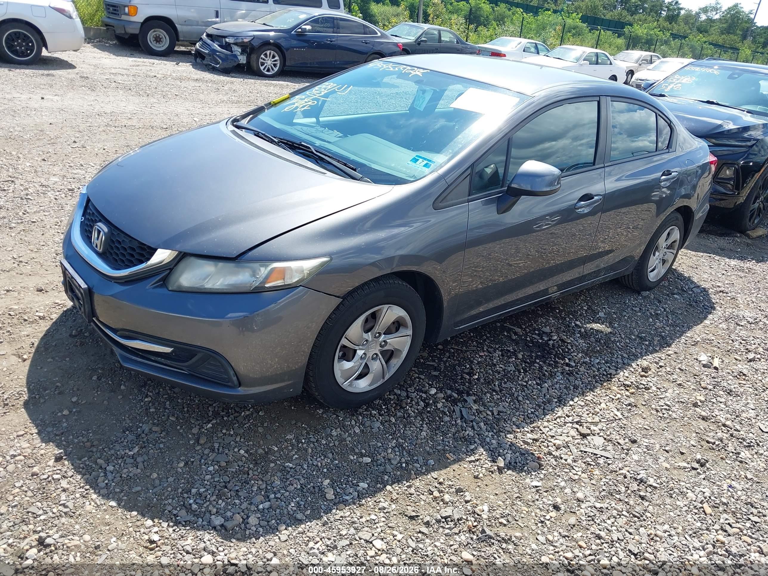 2013 Honda Civic Lx Gray vin: 2HGFB2F50DH597964