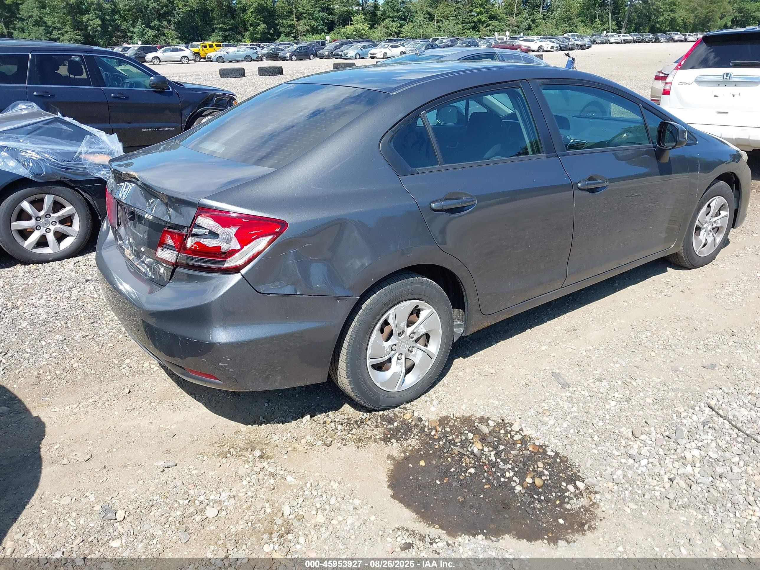 2013 Honda Civic Lx Gray vin: 2HGFB2F50DH597964