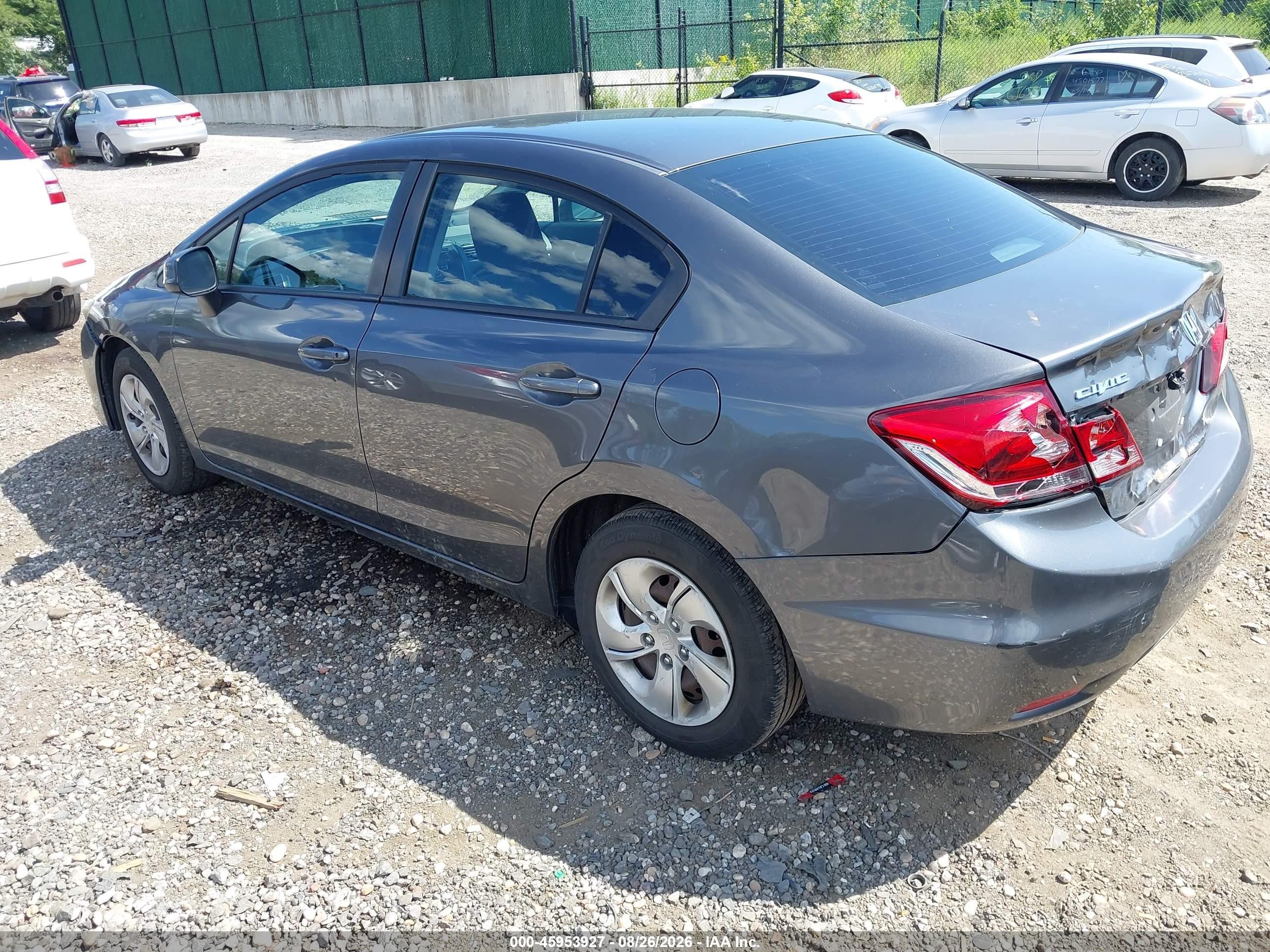 2013 Honda Civic Lx Gray vin: 2HGFB2F50DH597964