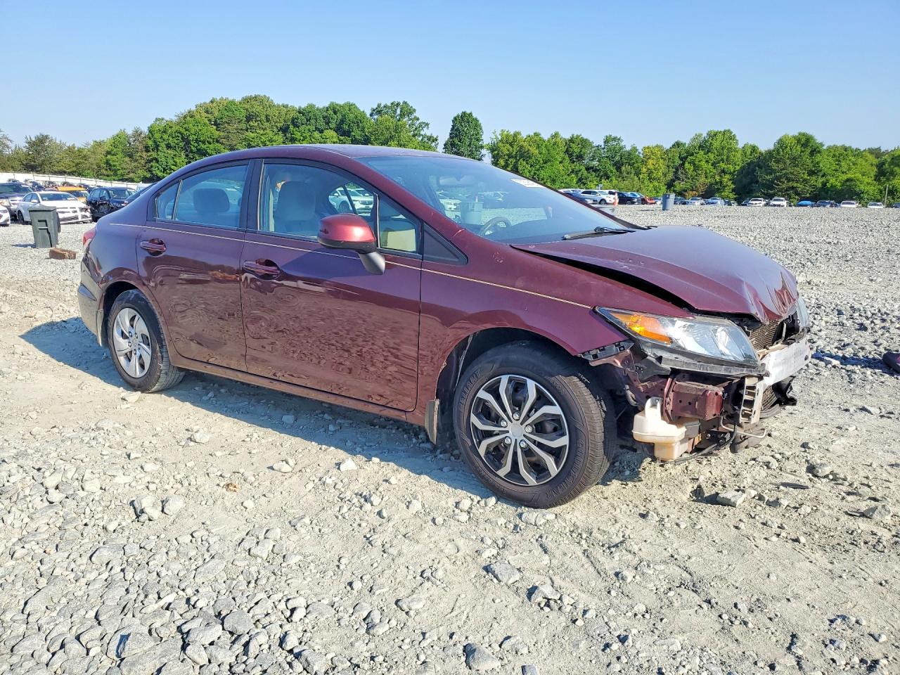 2013 Honda Civic Lx Burgundy vin: 2HGFB2F50DH599732