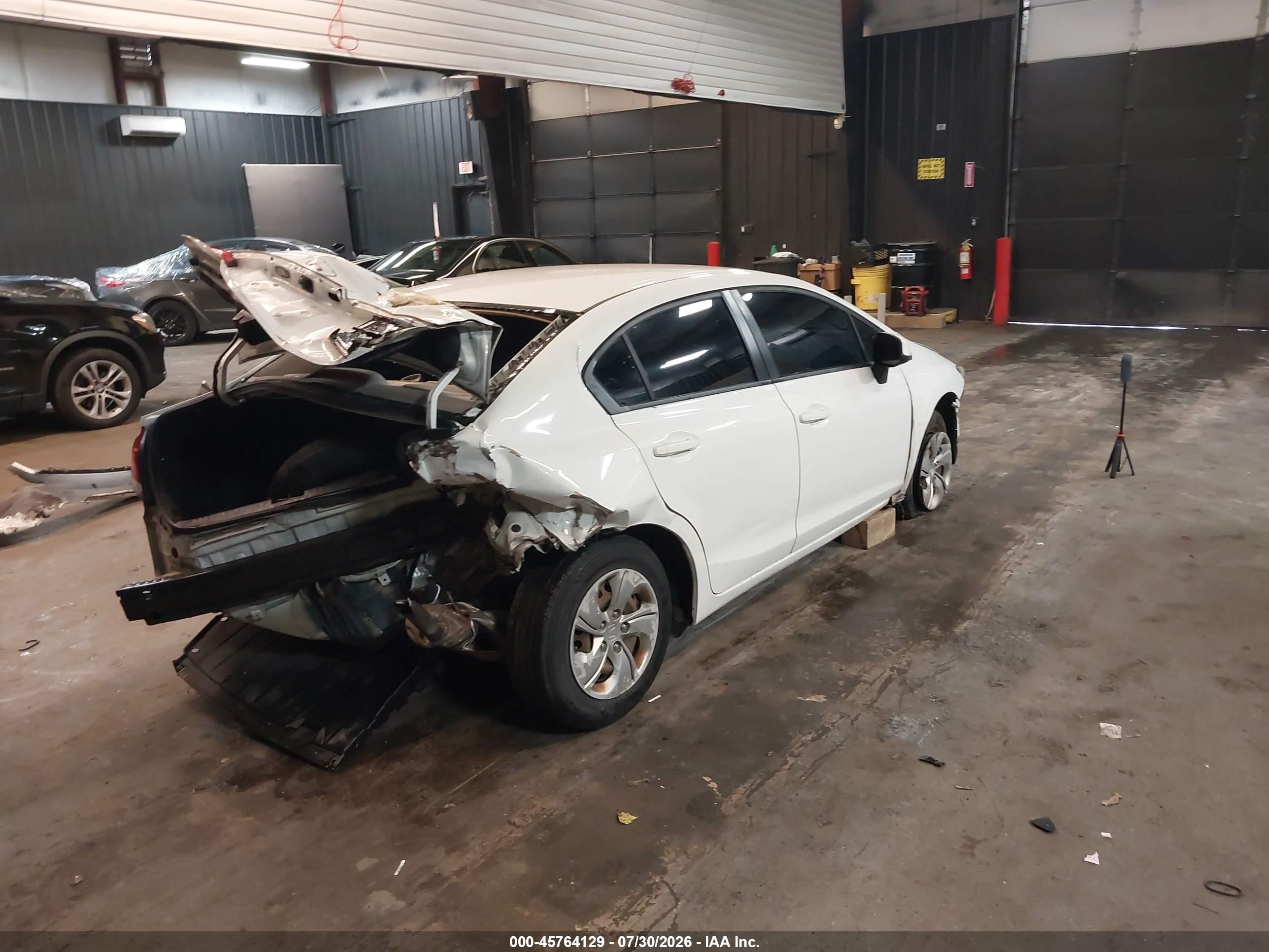 2013 Honda Civic Lx White vin: 2HGFB2F50DH600345