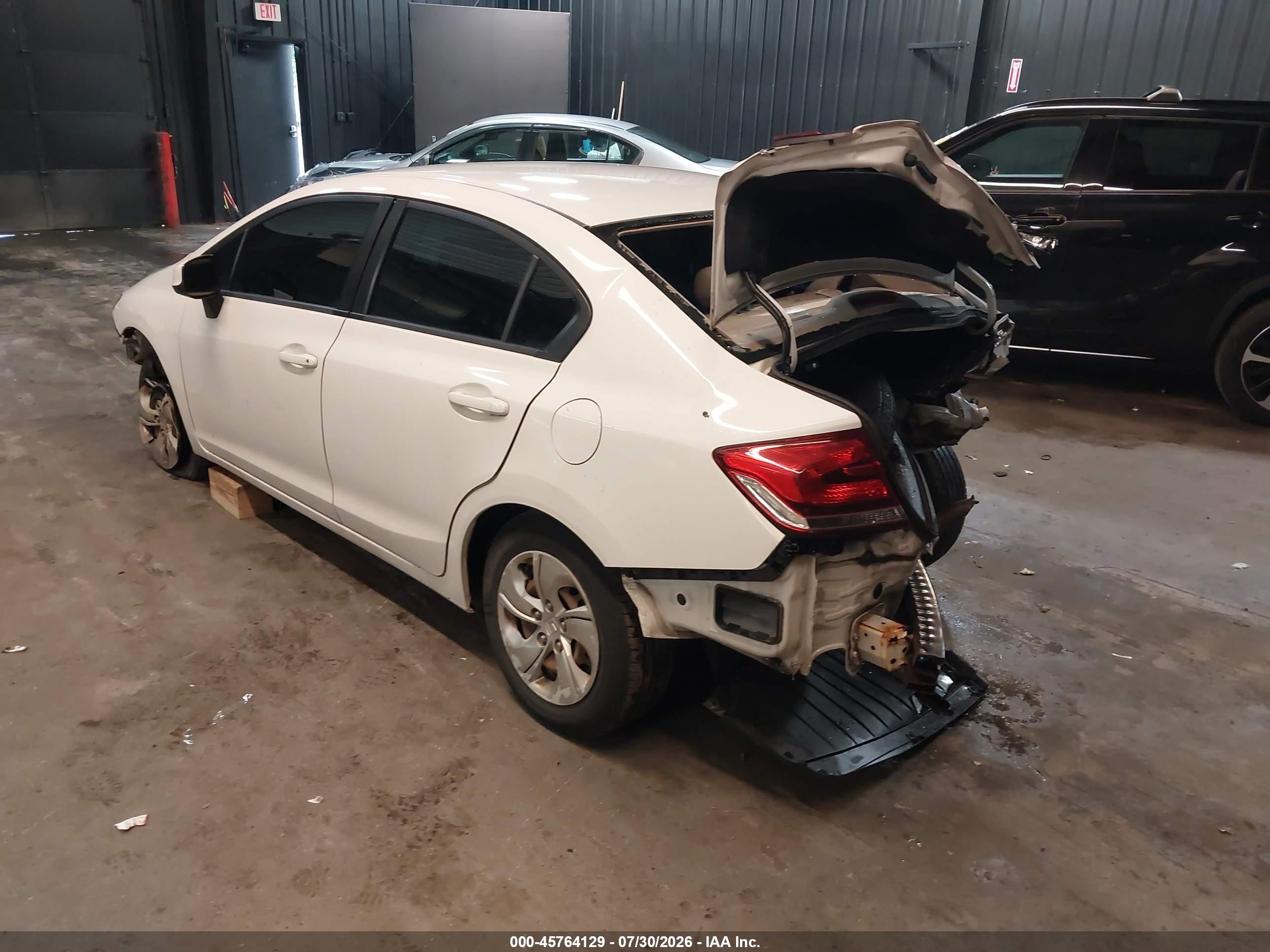 2013 Honda Civic Lx White vin: 2HGFB2F50DH600345