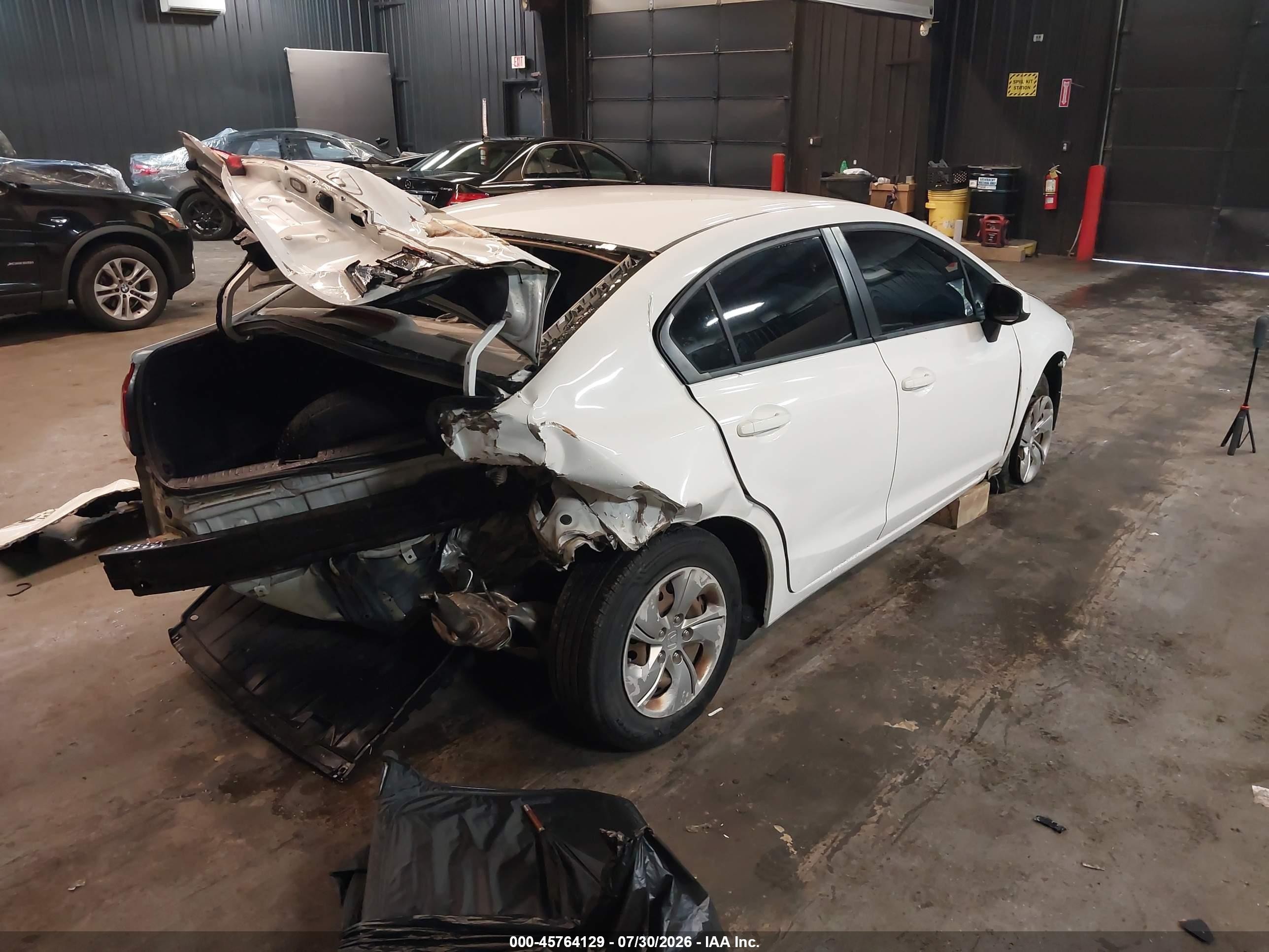2013 Honda Civic Lx White vin: 2HGFB2F50DH600345