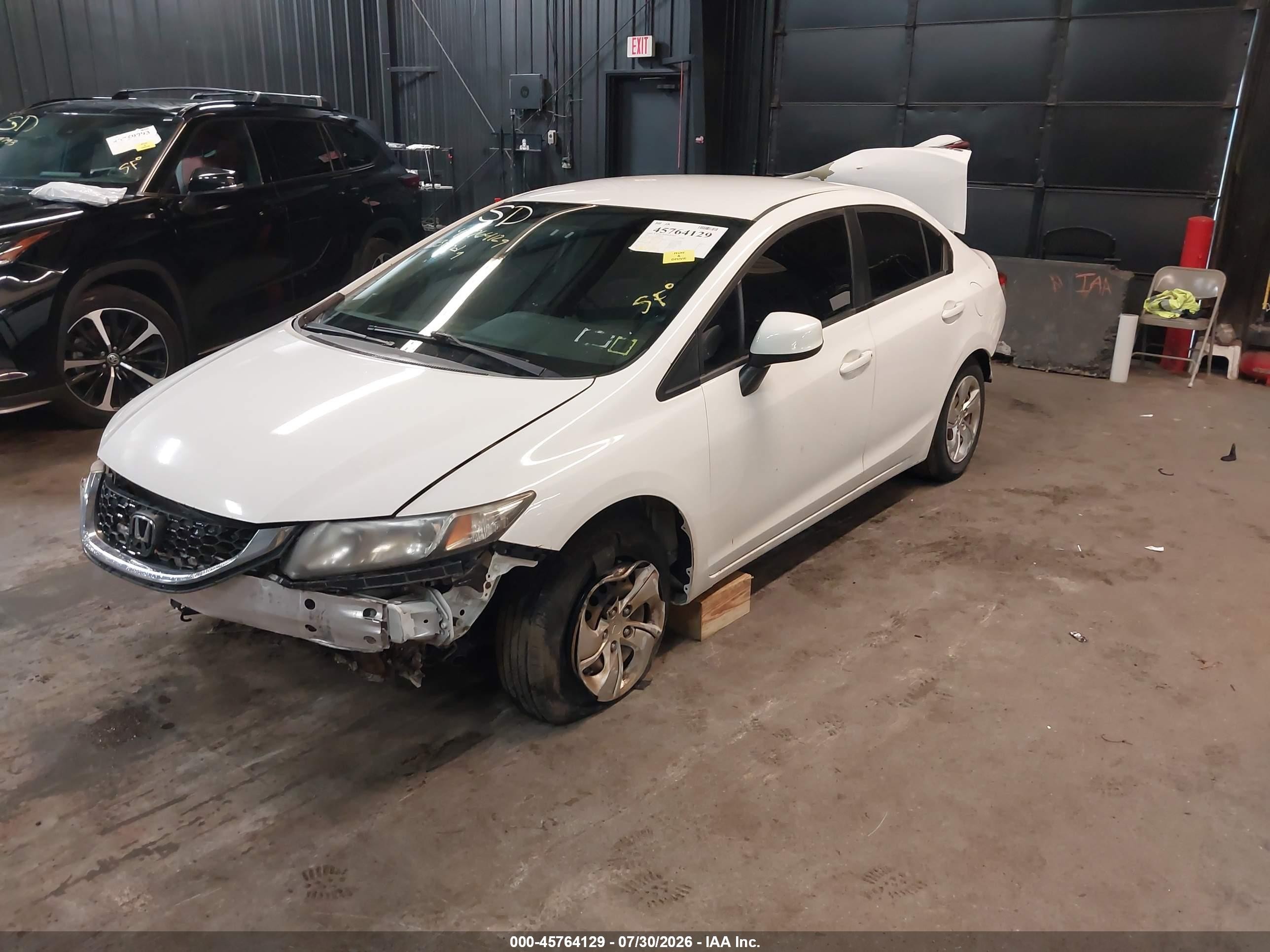 2013 Honda Civic Lx White vin: 2HGFB2F50DH600345