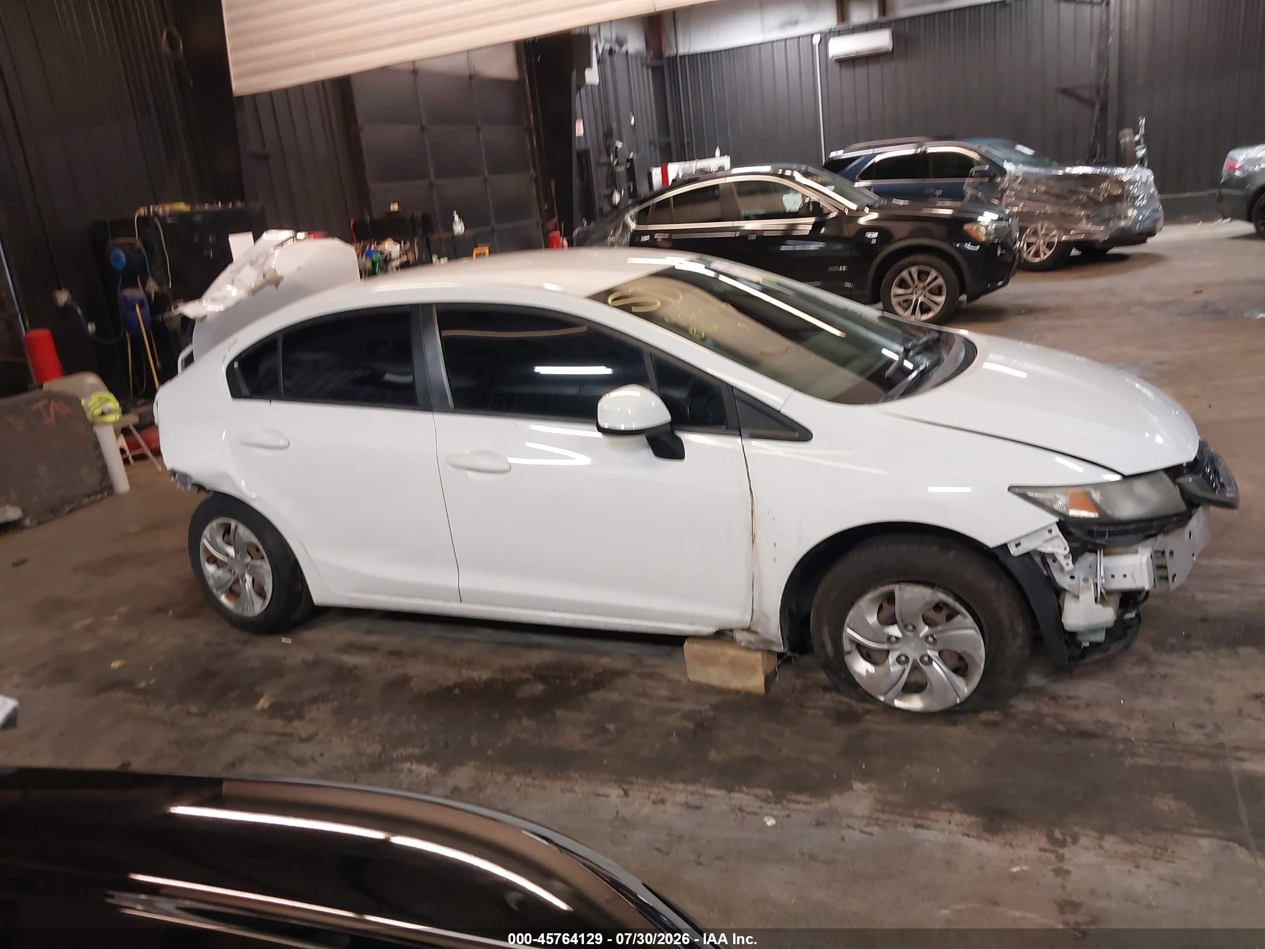 2013 Honda Civic Lx White vin: 2HGFB2F50DH600345