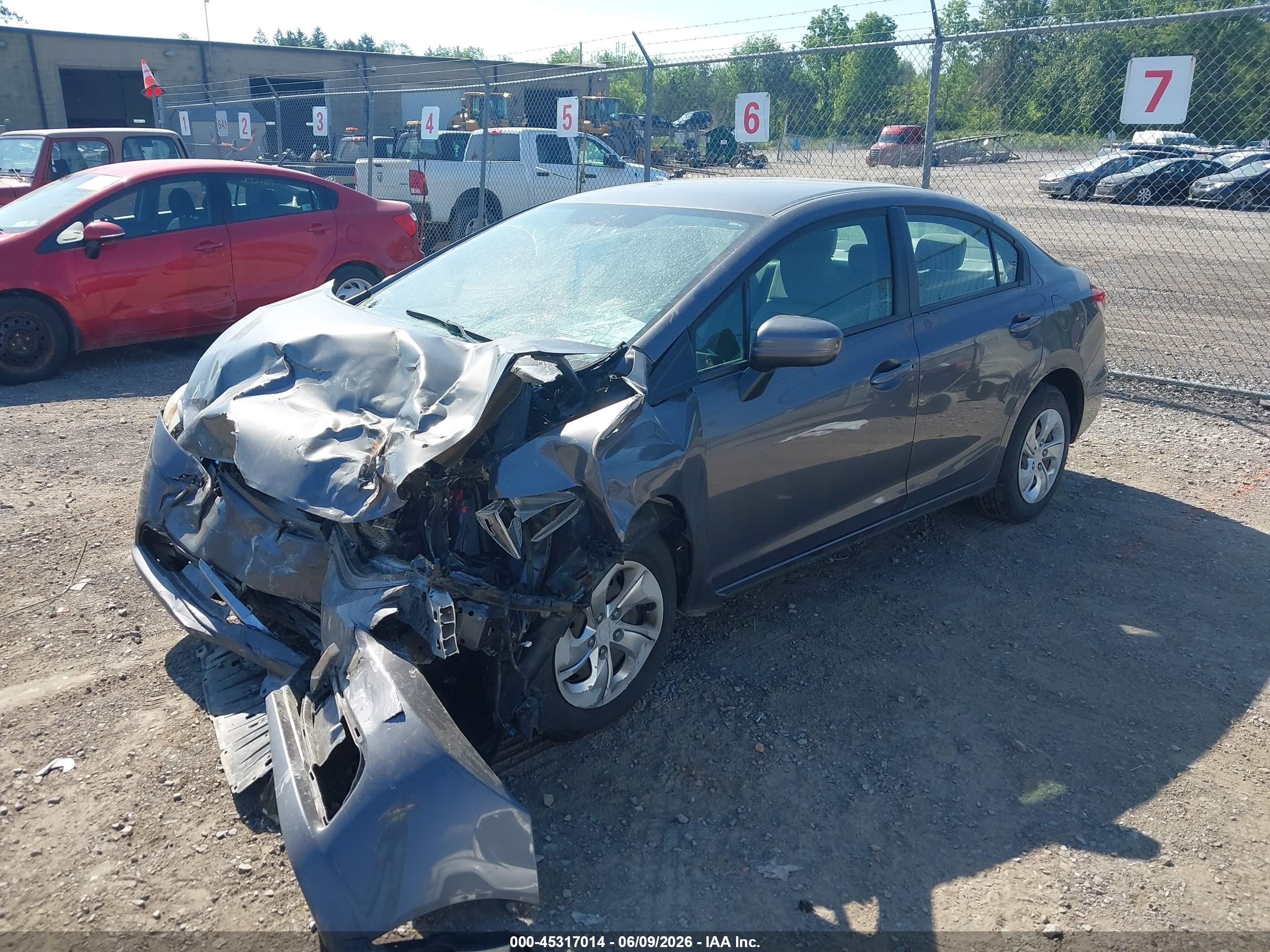 2014 Honda Civic Lx Серый vin: 2HGFB2F50EH512798