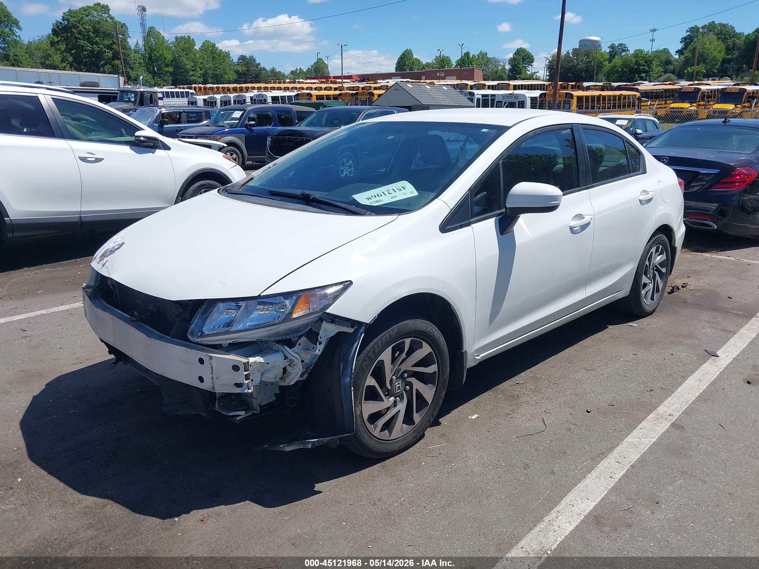 2014 Honda Civic Lx White vin: 2HGFB2F50EH534896