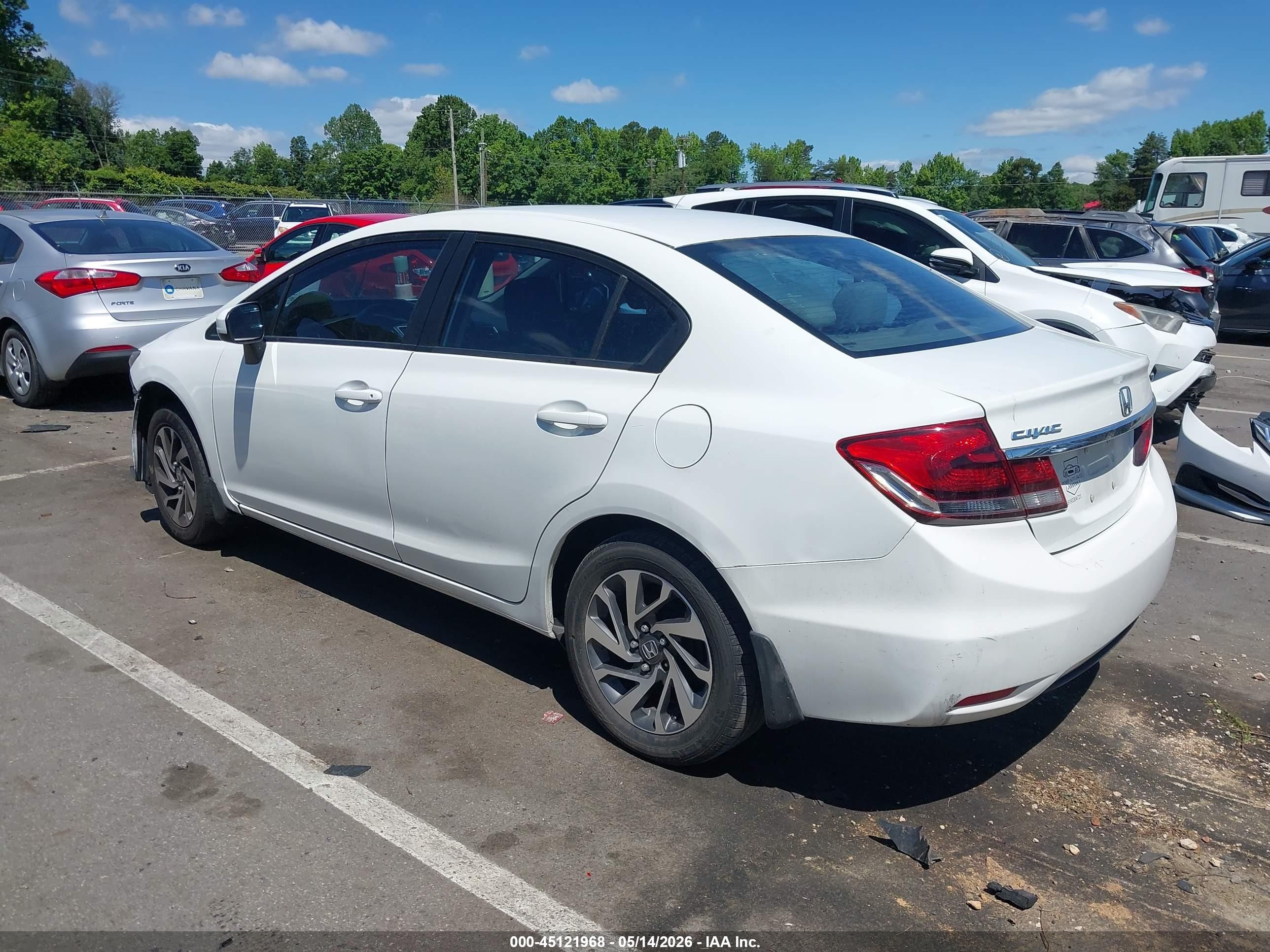 2014 Honda Civic Lx White vin: 2HGFB2F50EH534896