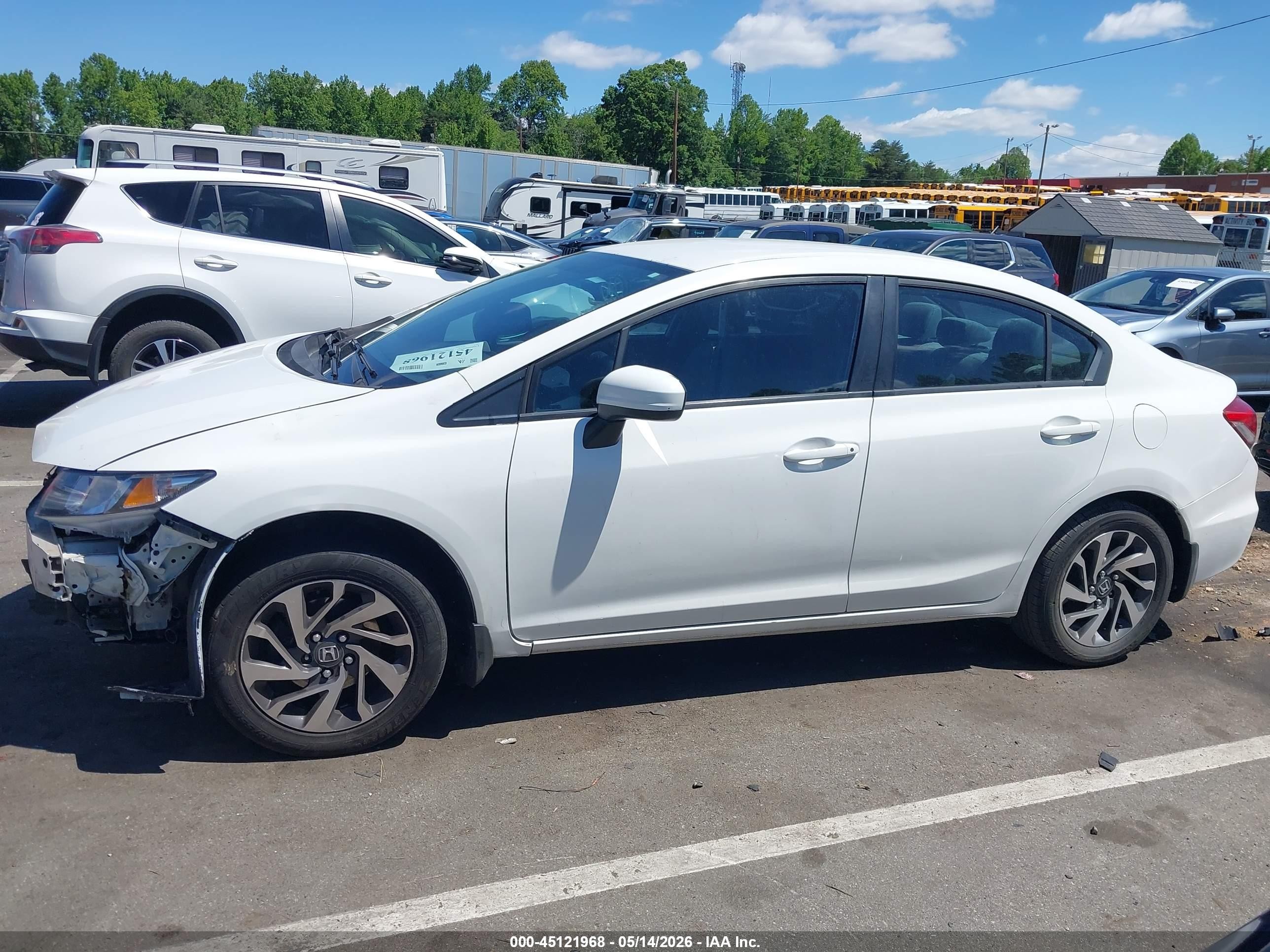 2014 Honda Civic Lx White vin: 2HGFB2F50EH534896