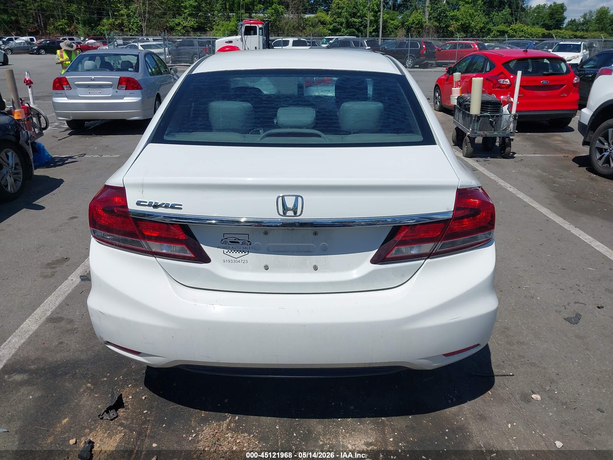 2014 Honda Civic Lx White vin: 2HGFB2F50EH534896