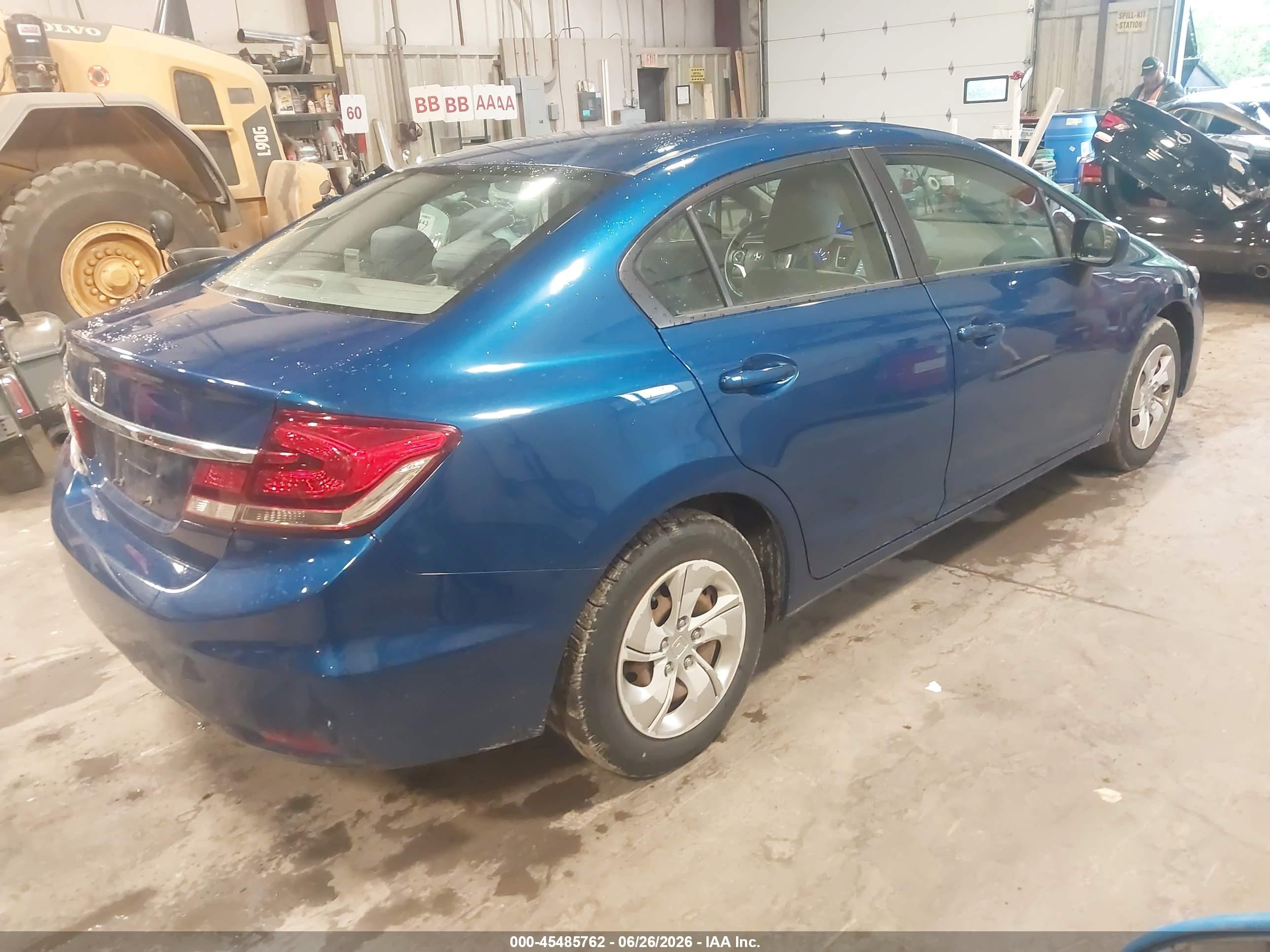 2014 Honda Civic Lx Blue vin: 2HGFB2F50EH536499