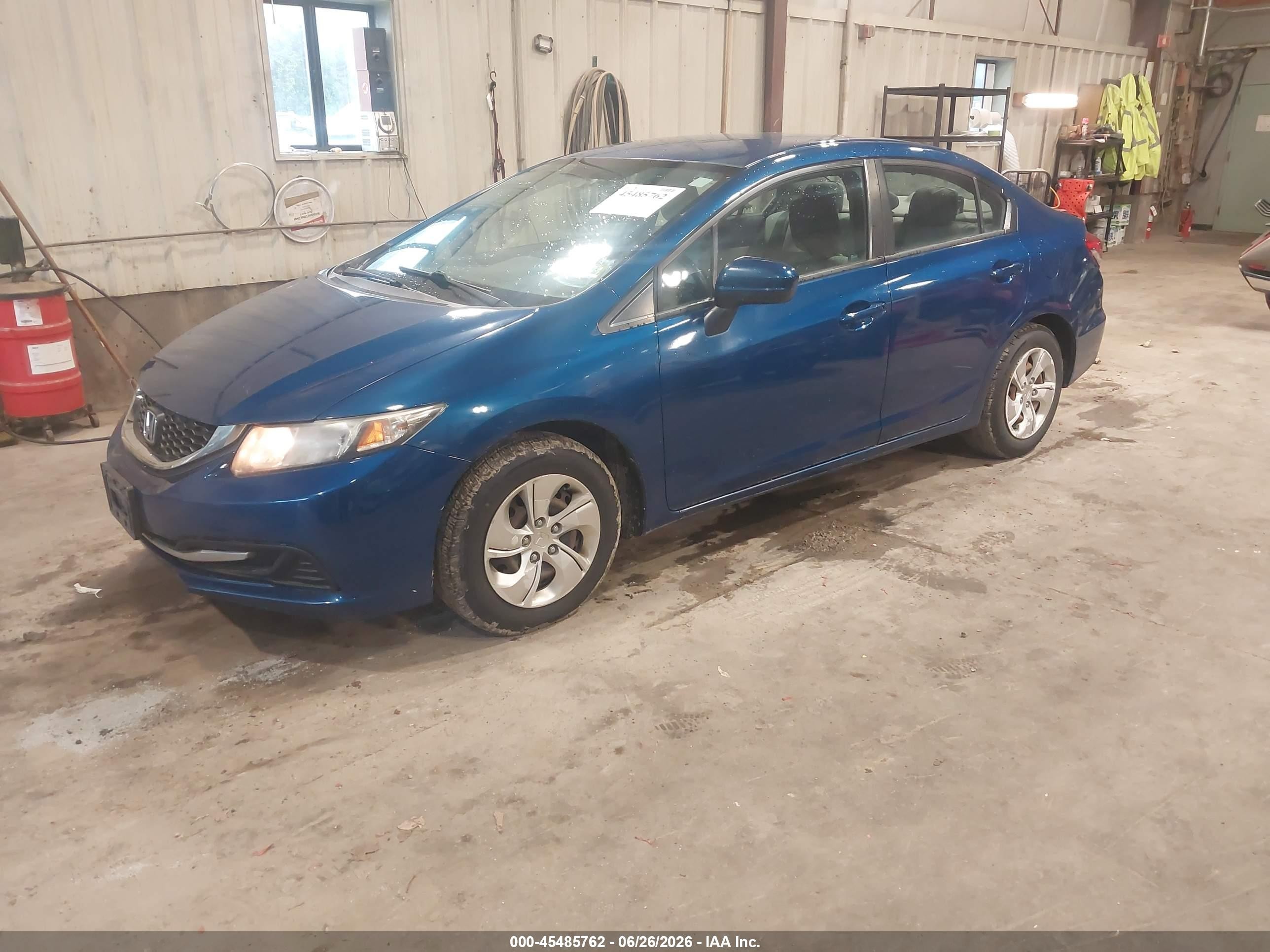 2014 Honda Civic Lx Blue vin: 2HGFB2F50EH536499