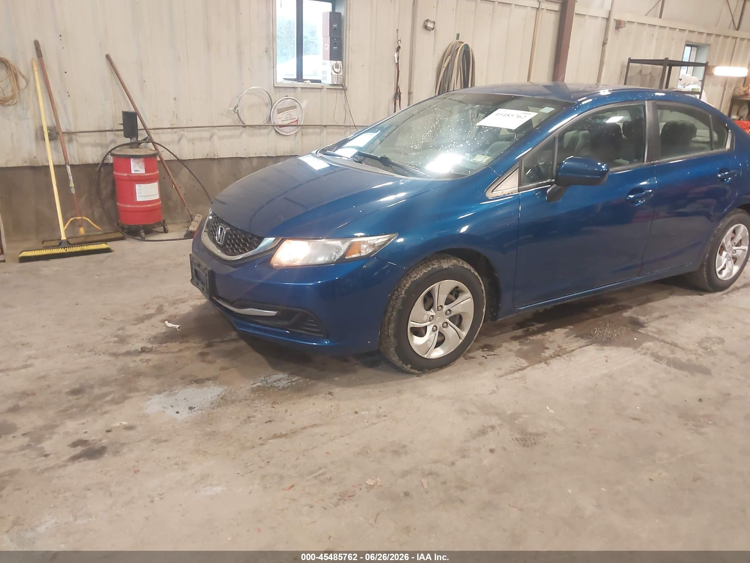 2014 Honda Civic Lx Blue vin: 2HGFB2F50EH536499