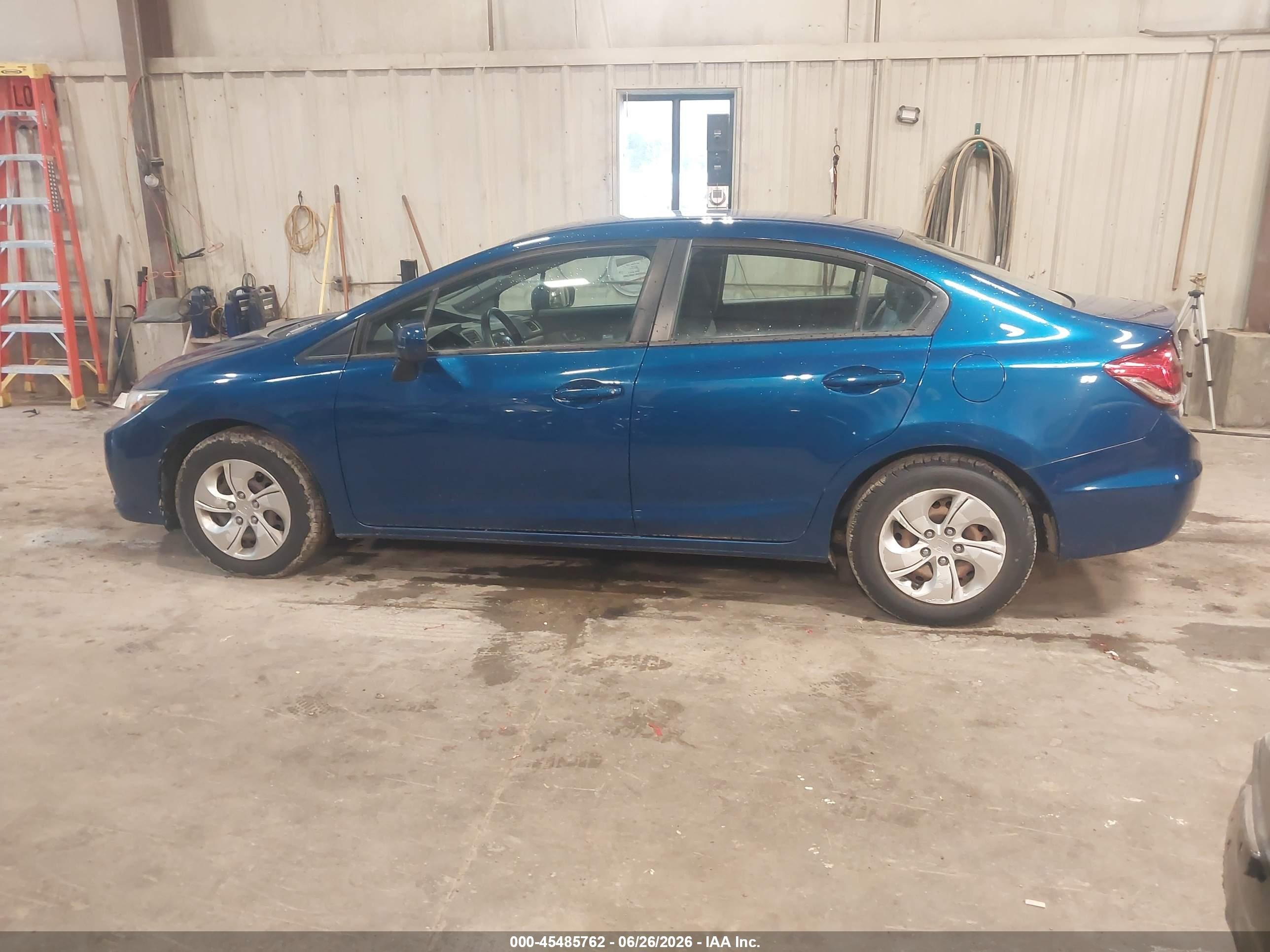 2014 Honda Civic Lx Blue vin: 2HGFB2F50EH536499
