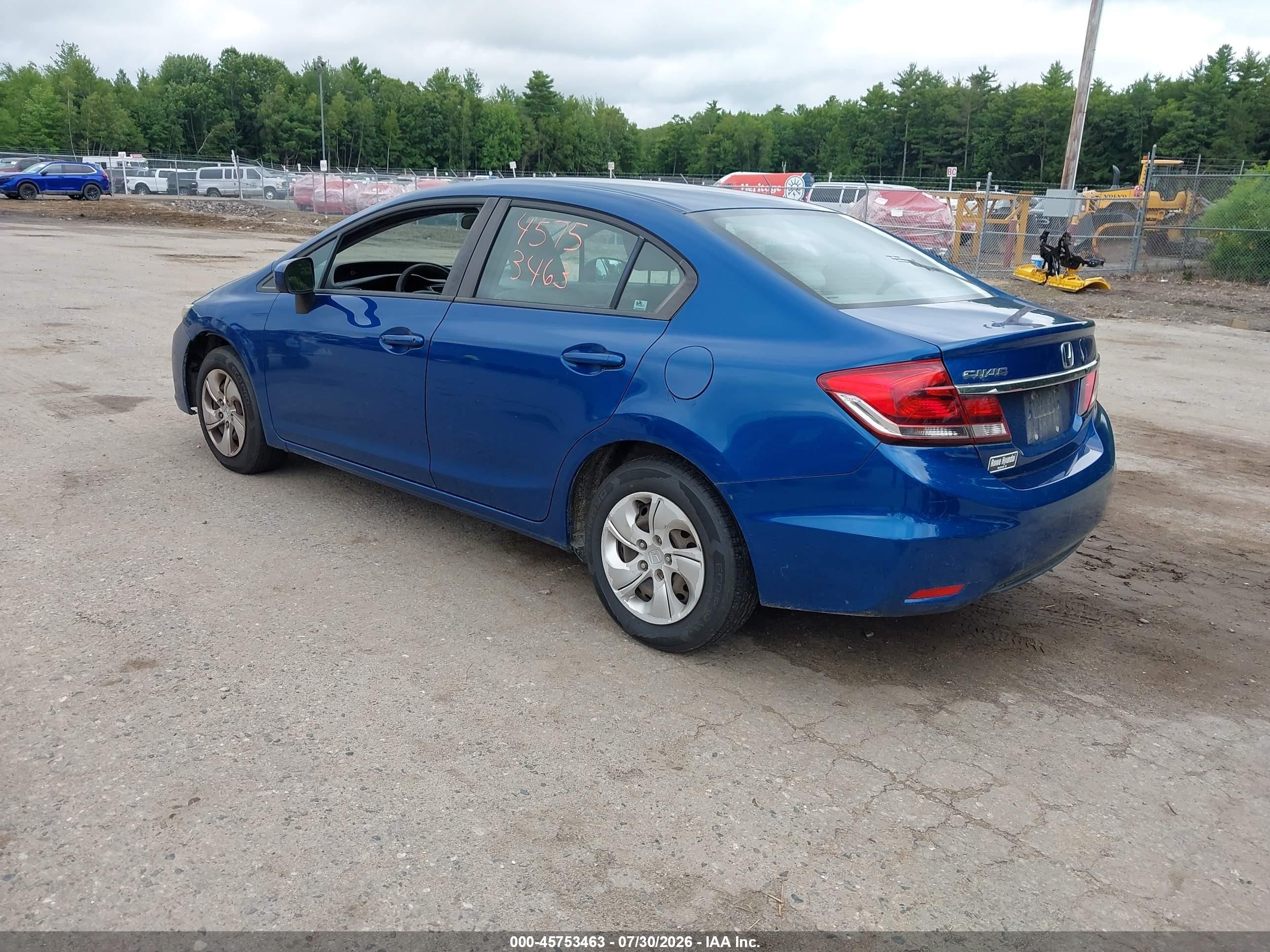 2014 Honda Civic Lx Blue vin: 2HGFB2F50EH549382