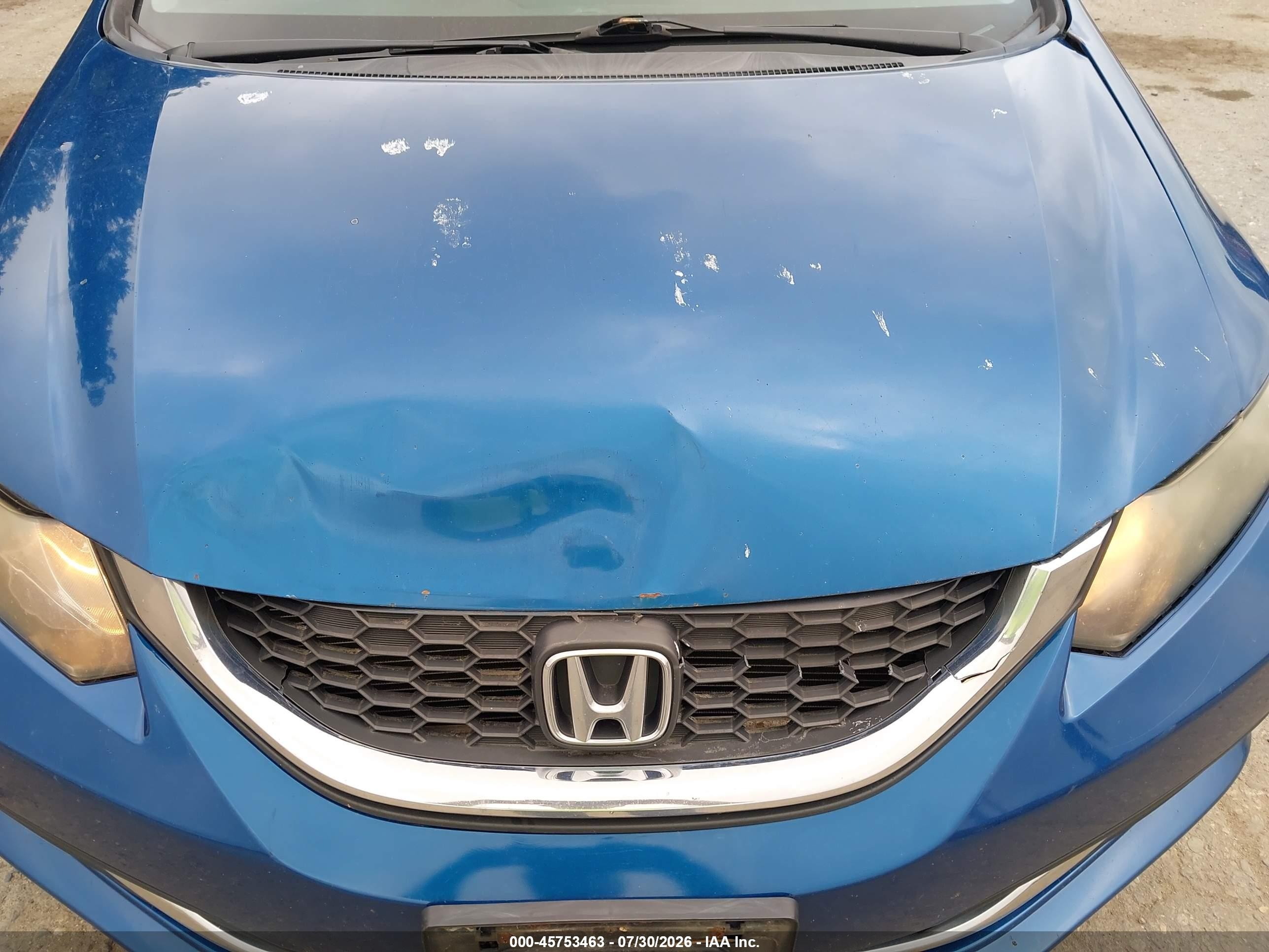 2014 Honda Civic Lx Blue vin: 2HGFB2F50EH549382