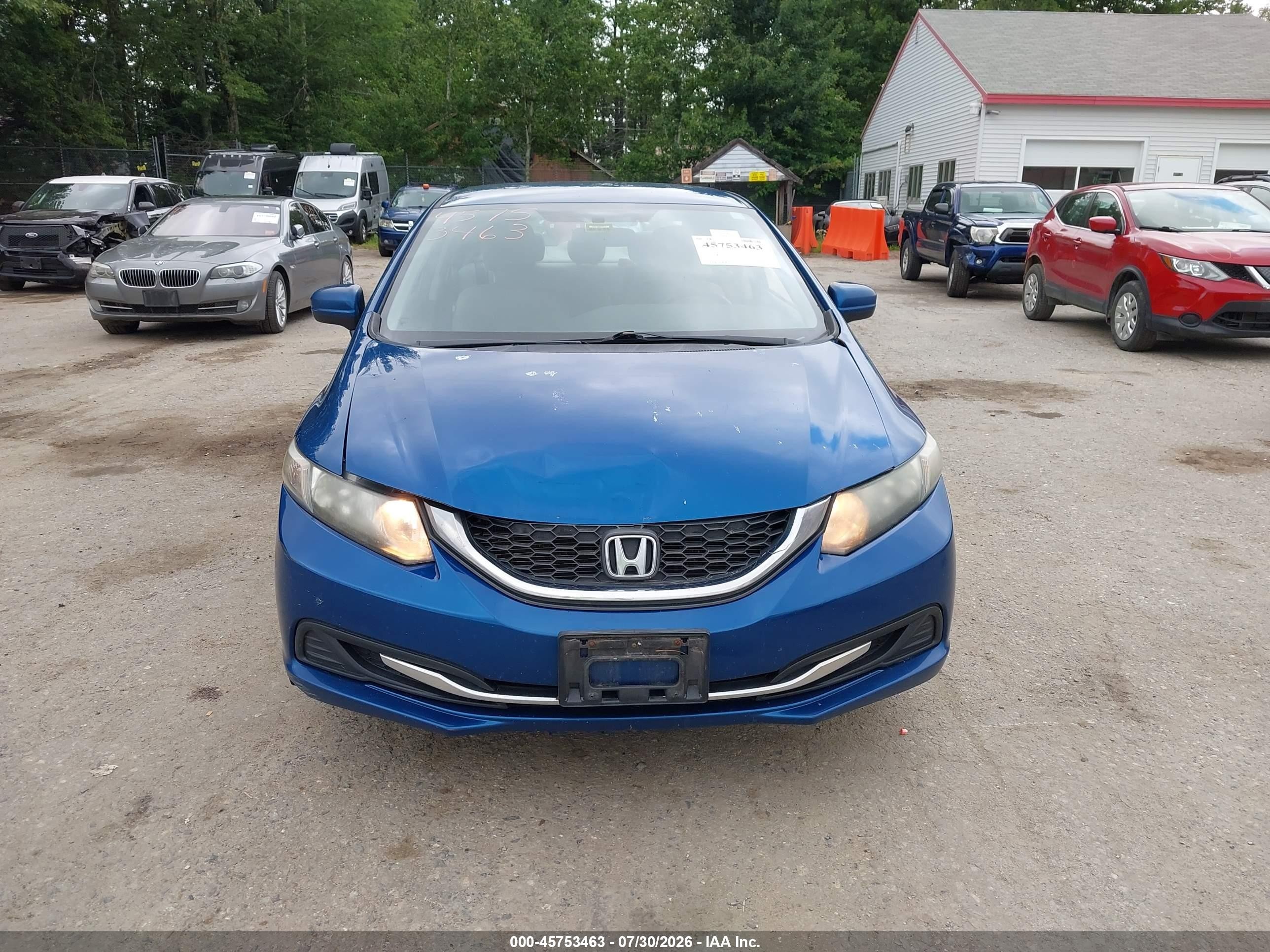 2014 Honda Civic Lx Blue vin: 2HGFB2F50EH549382
