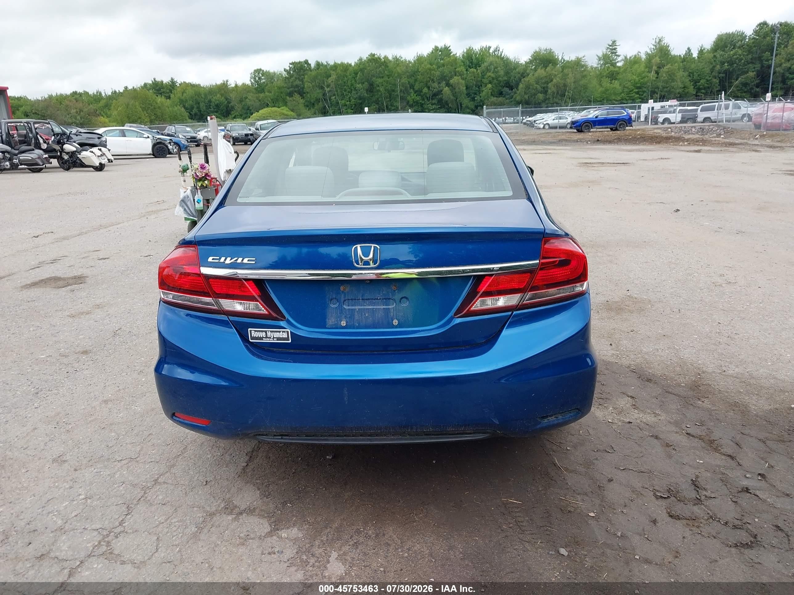 2014 Honda Civic Lx Blue vin: 2HGFB2F50EH549382