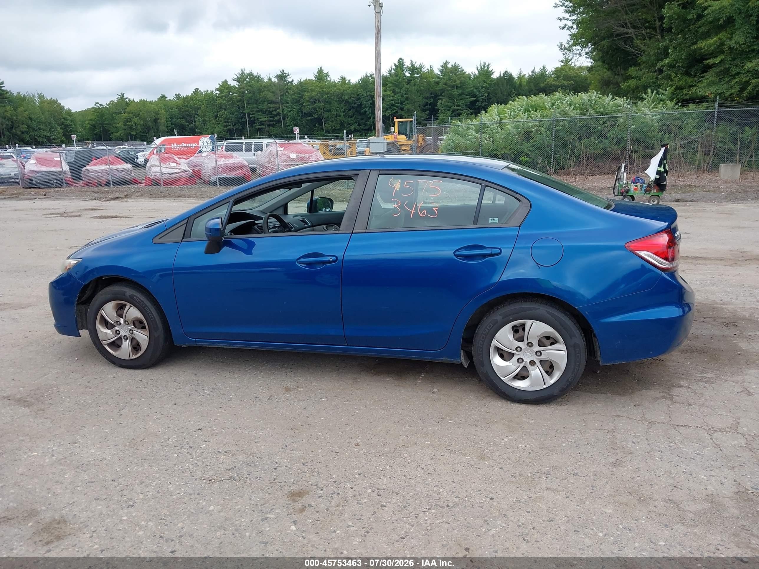 2014 Honda Civic Lx Blue vin: 2HGFB2F50EH549382
