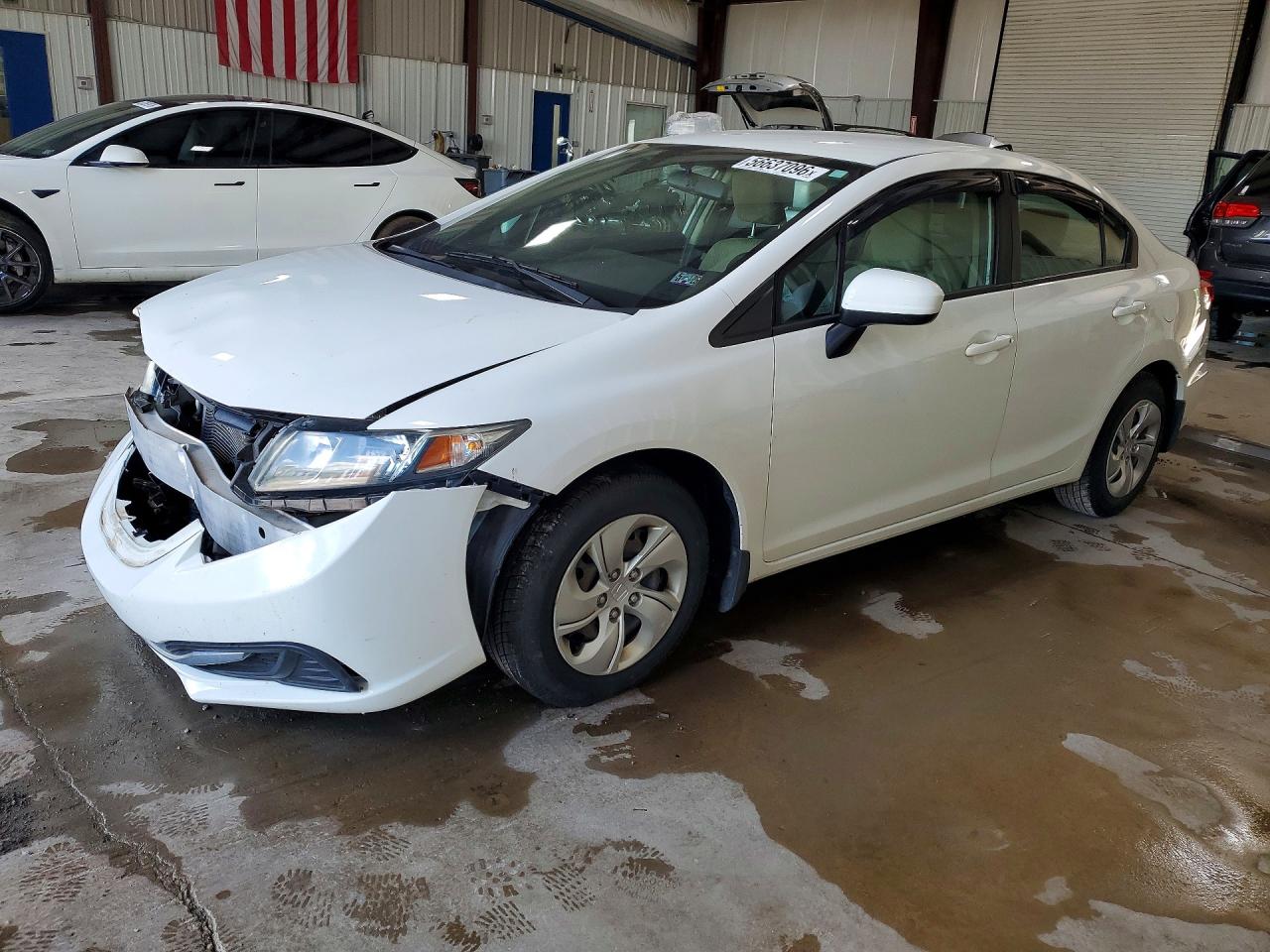 2014 Honda Civic Lx White vin: 2HGFB2F50EH551925