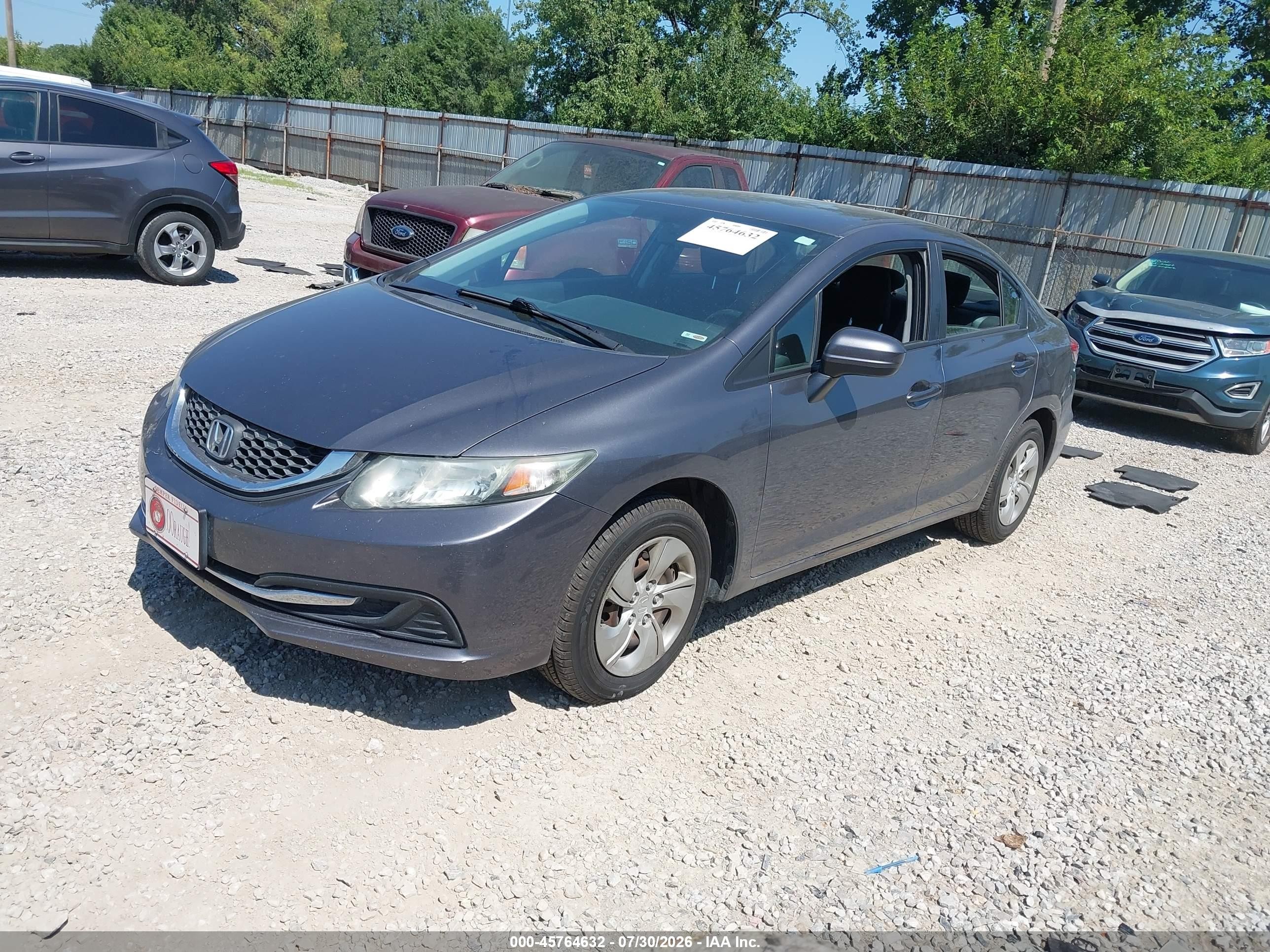 2014 Honda Civic Lx Gray vin: 2HGFB2F50EH557062